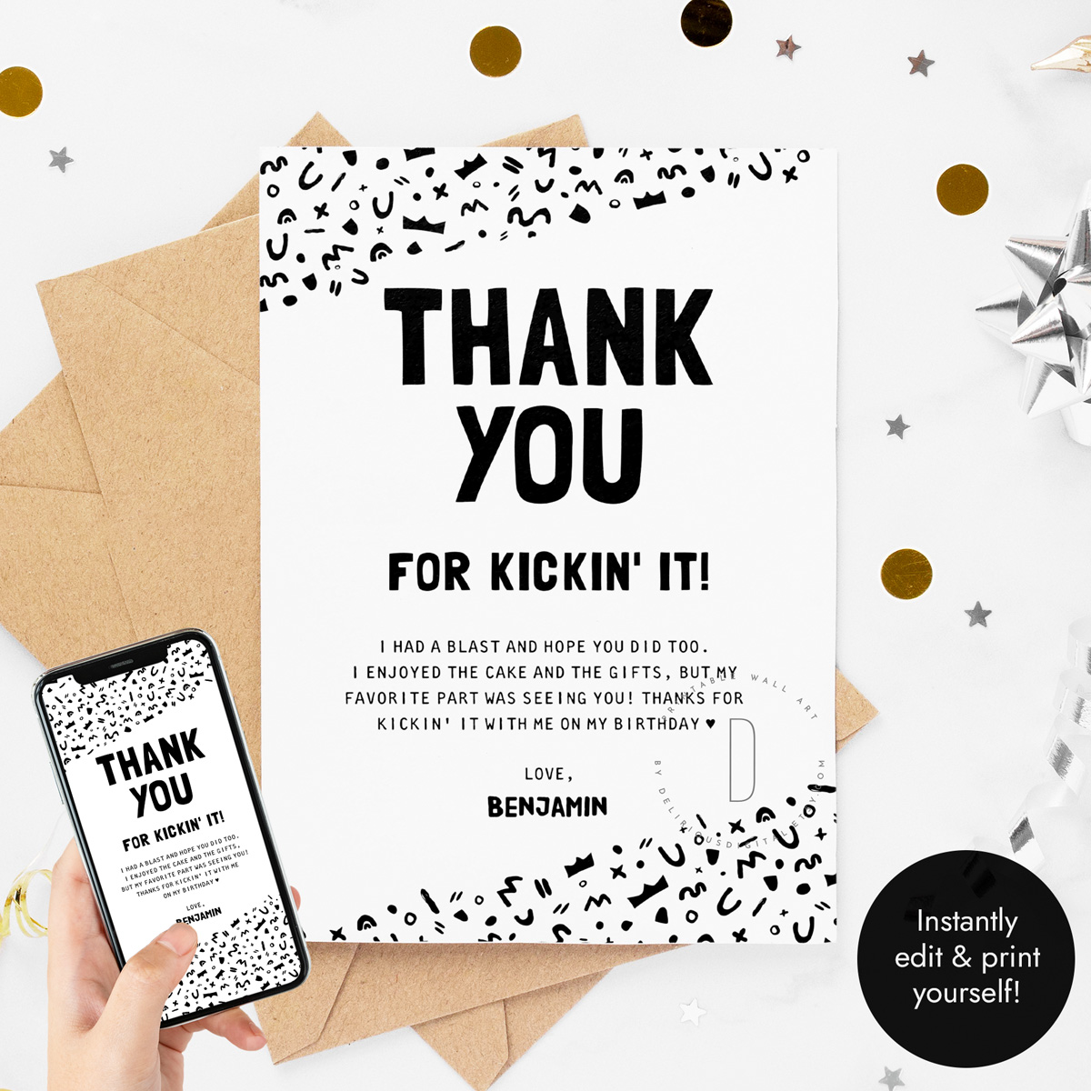 Thank you card design preview