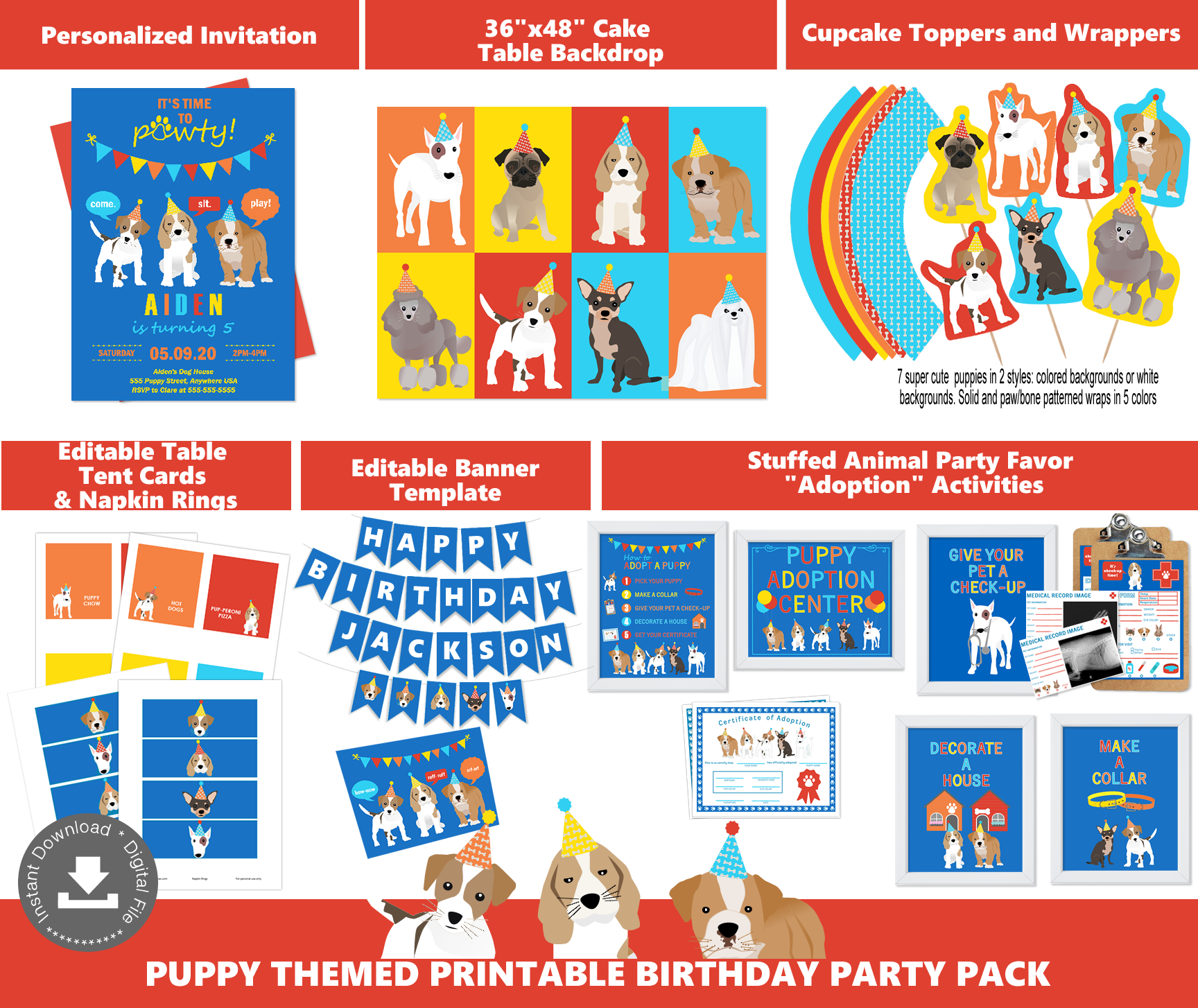 Puppy Party Pack CB Blue design preview
