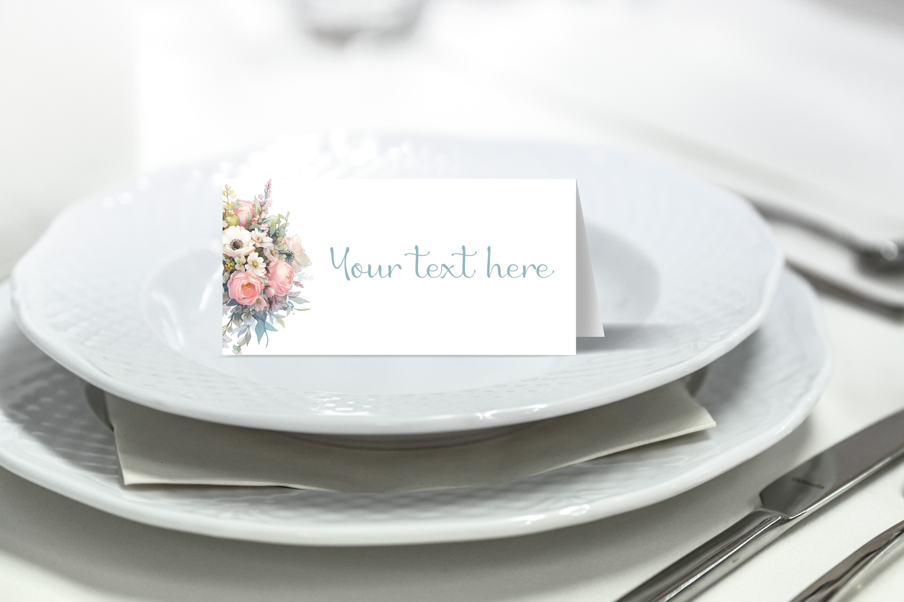 FCC906 Floral Bouquet Table Tents / Place Cards design preview