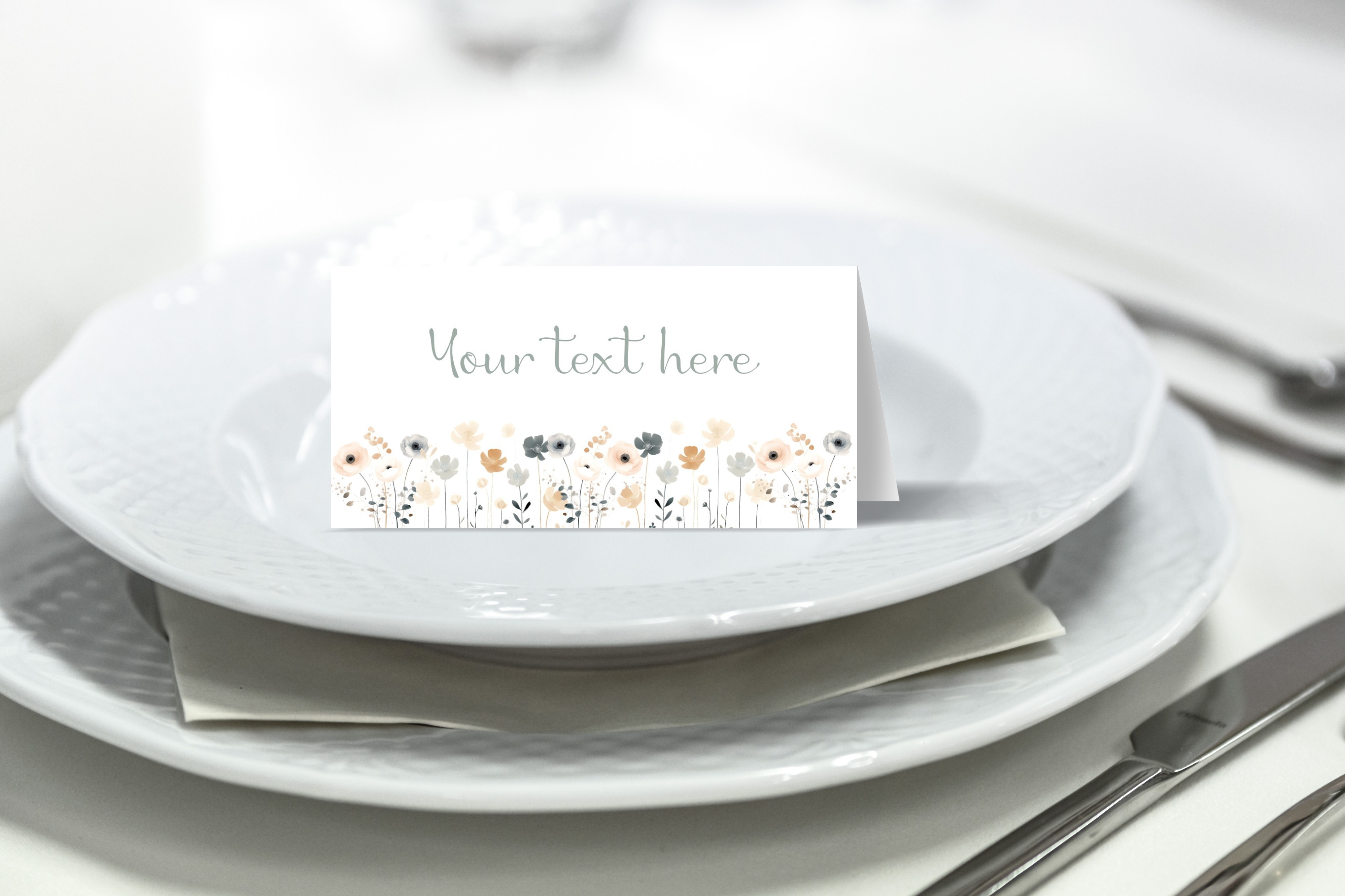 FCC907 Boho Floral Table Tents / Place Cards design preview