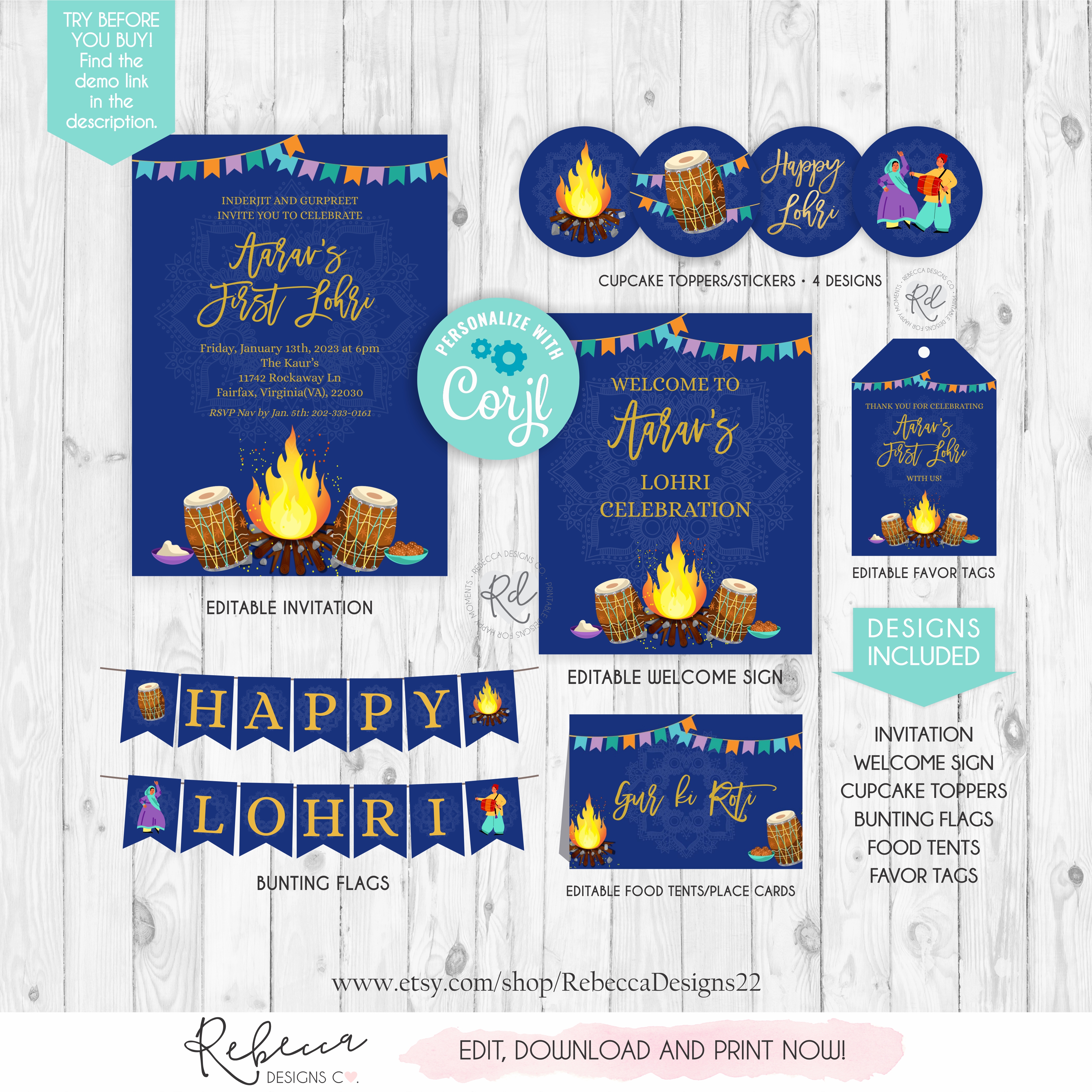 Lohri Blue Set design preview