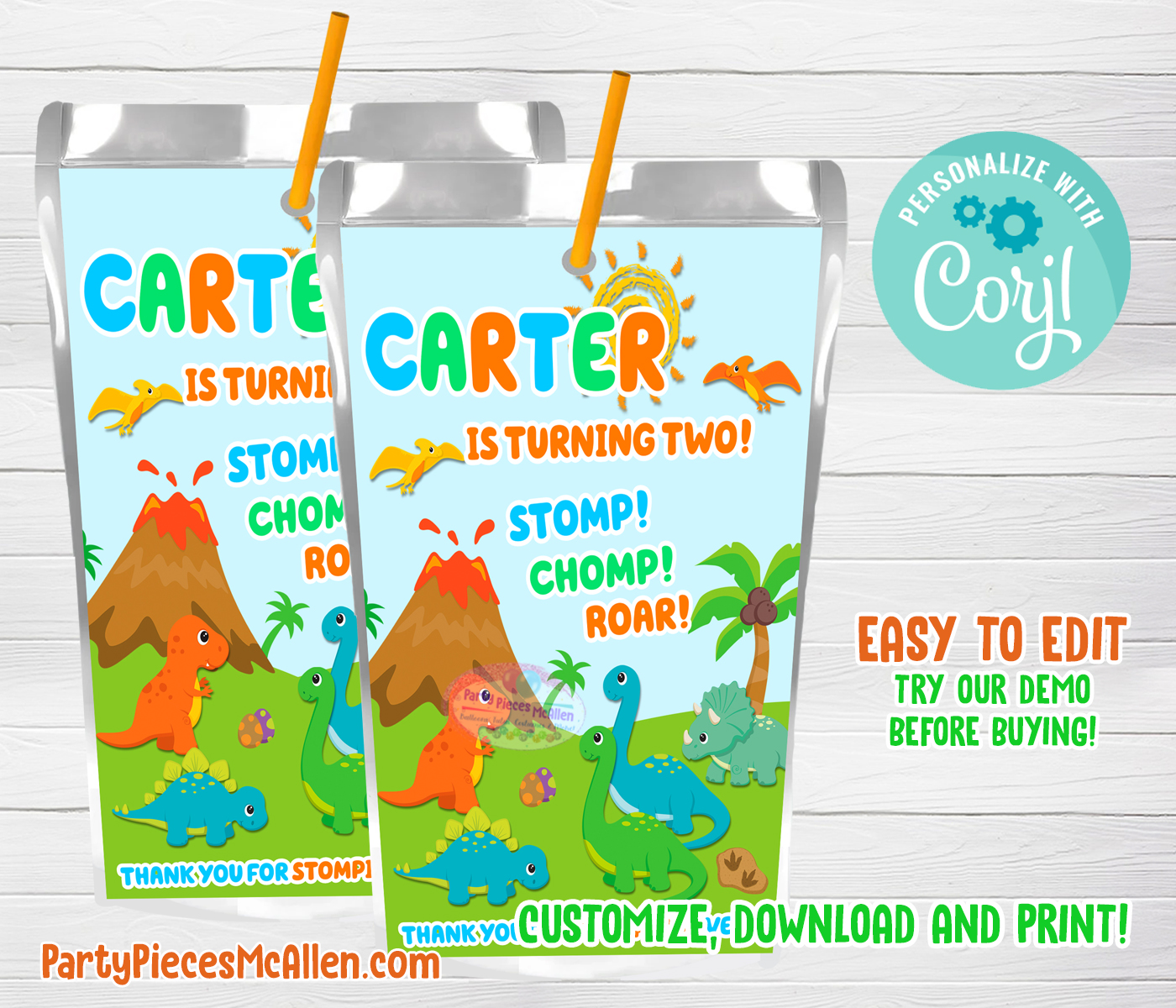 Dino Capri Sun Label design preview