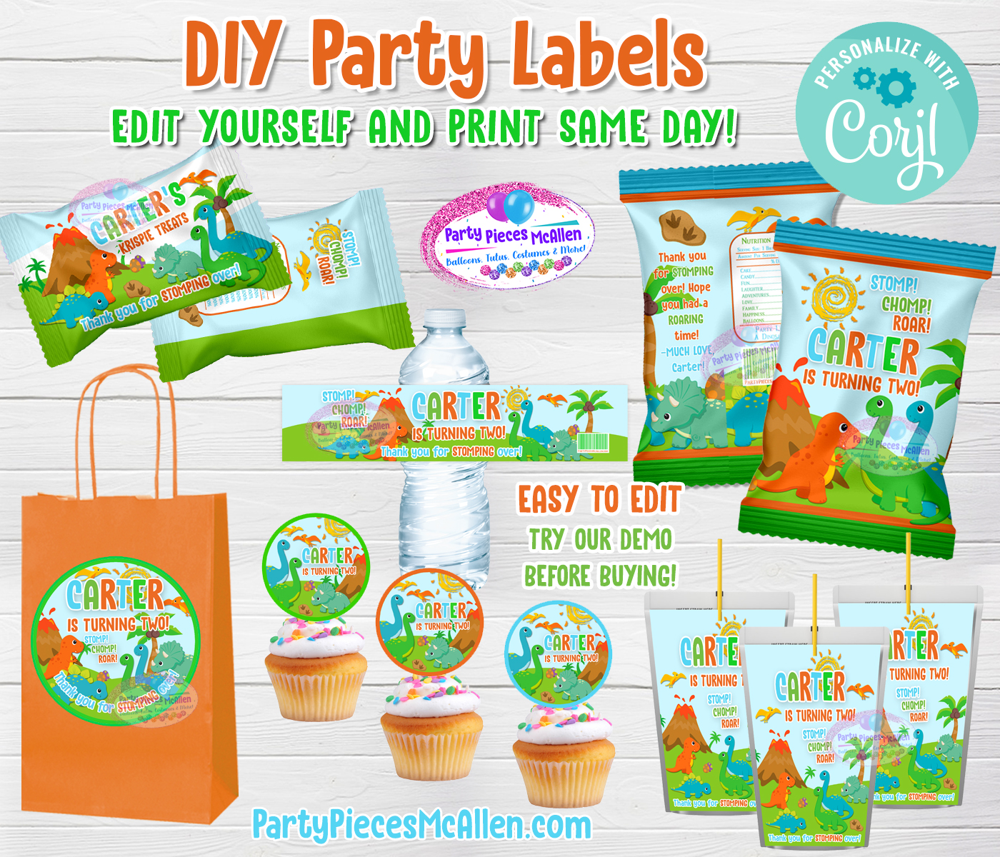 Dino Printable Package design preview