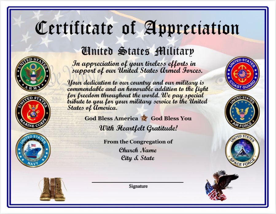 MINISTRY ALL BRANCHES MILITARY CERTIFICATE design preview