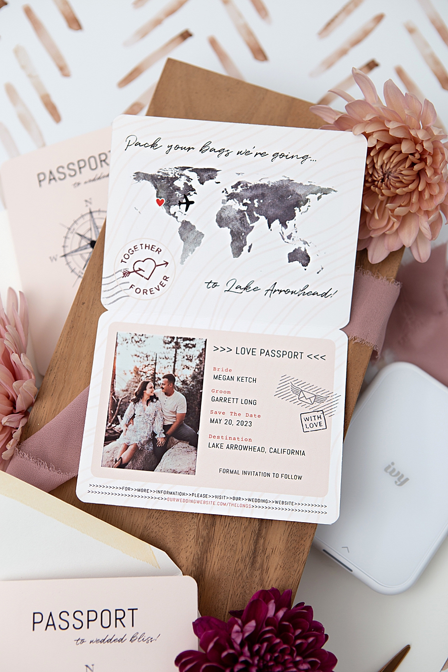 Passport Save the Date Invitations design preview