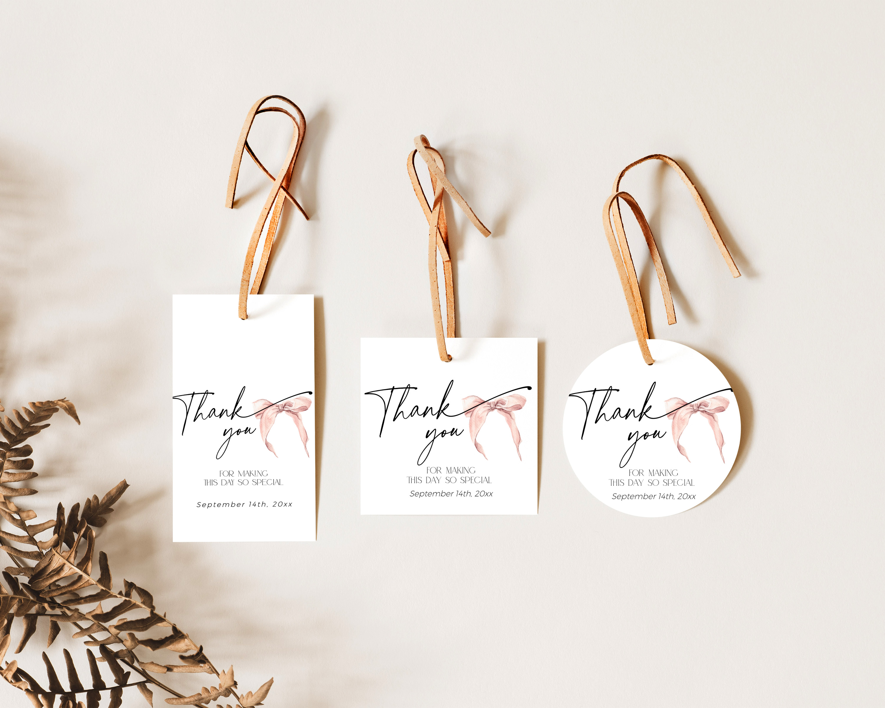 ET058-01 Thank you Tag - Bow Pink design preview