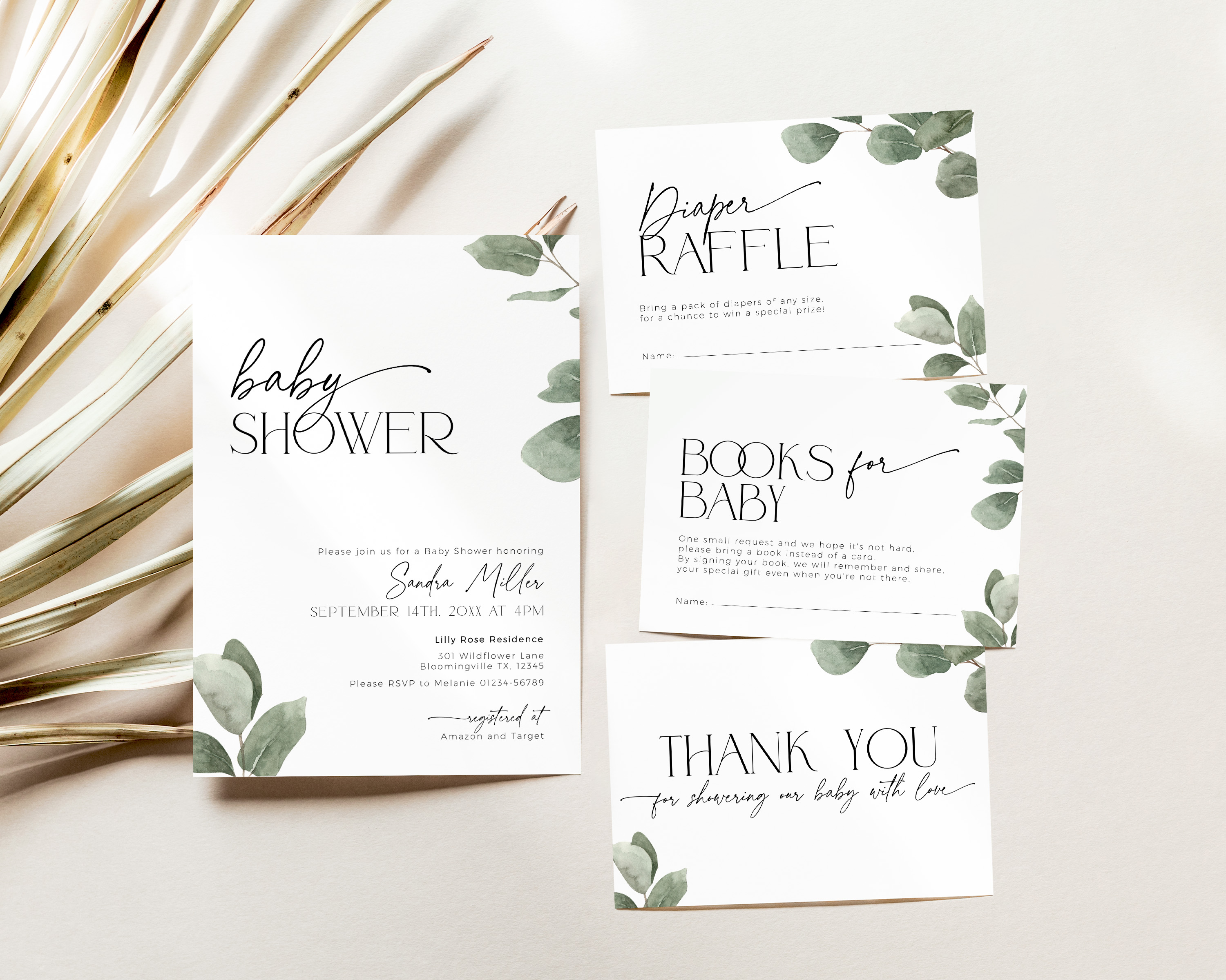 BBB39-01 Invitation BUNDLE - Eucalyptus design preview