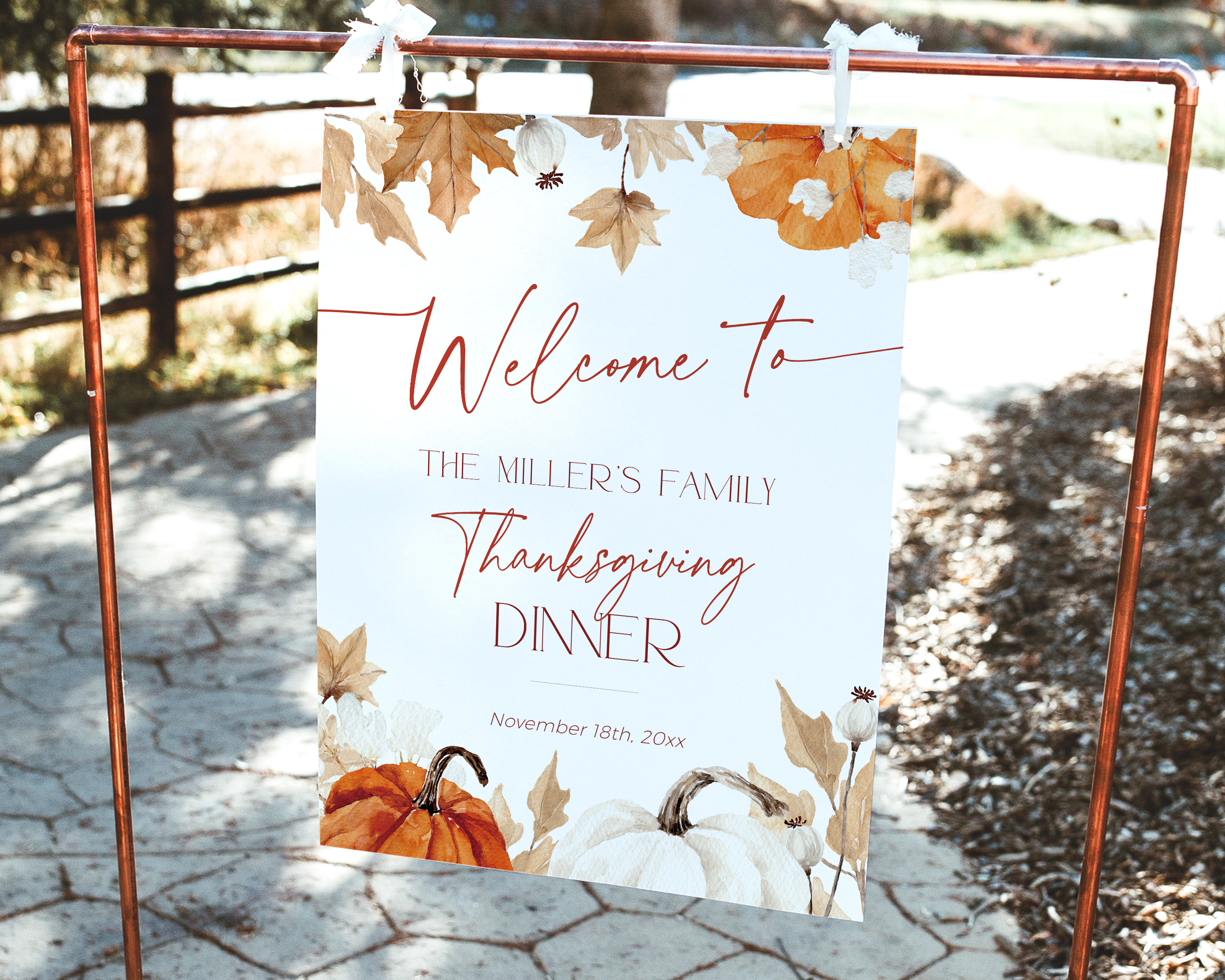 CH063-04 Welcome Sign - Fall in Love Pumpkin design preview
