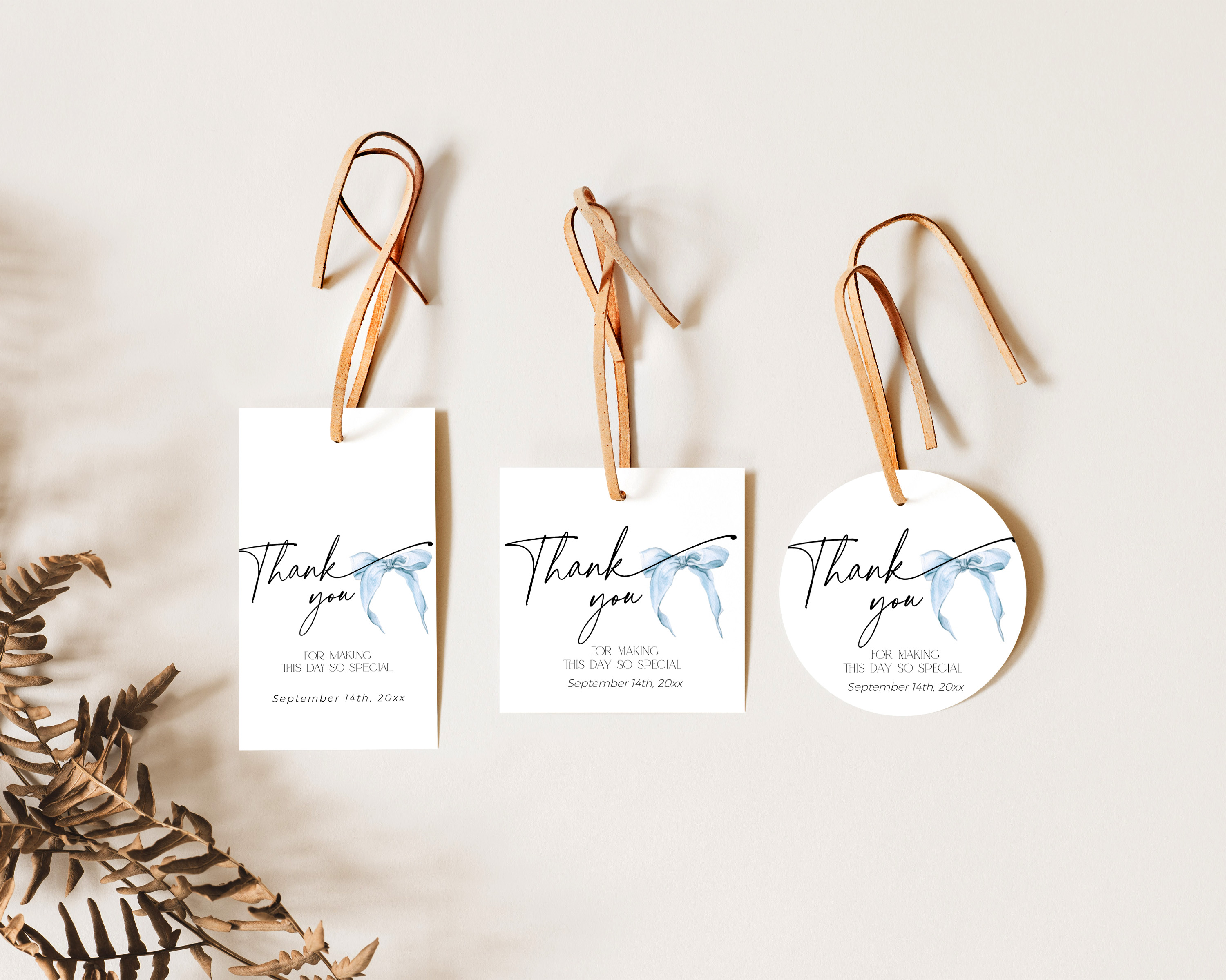 ET059-01 Thank you Tag - Bow Blue design preview