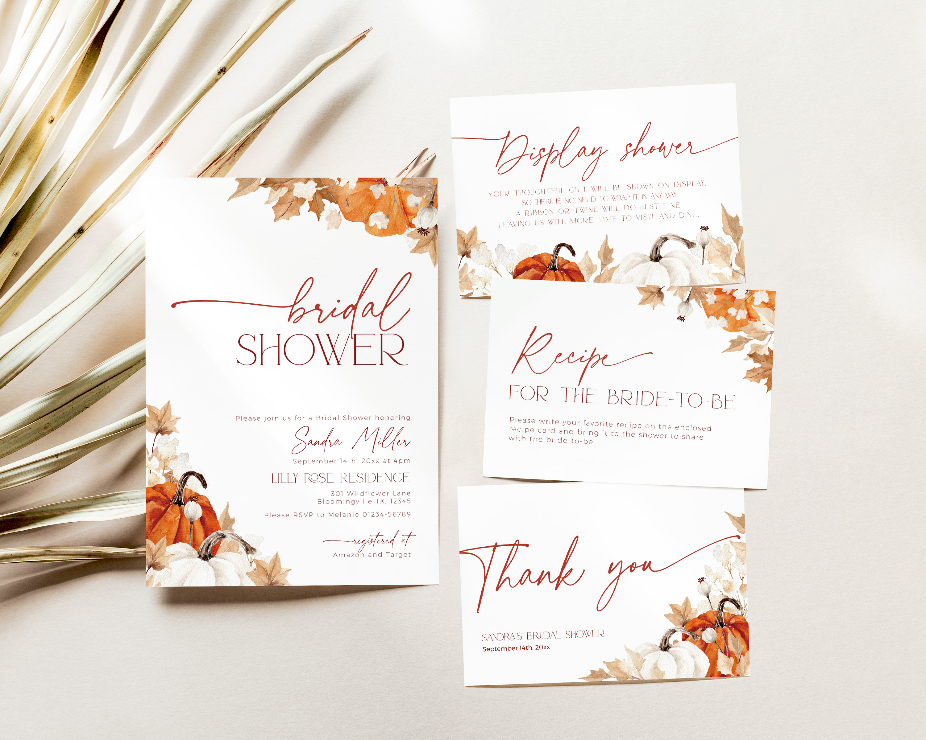 BSB63-01 Invitation Bundle - Fall in Love Pumpkin design preview