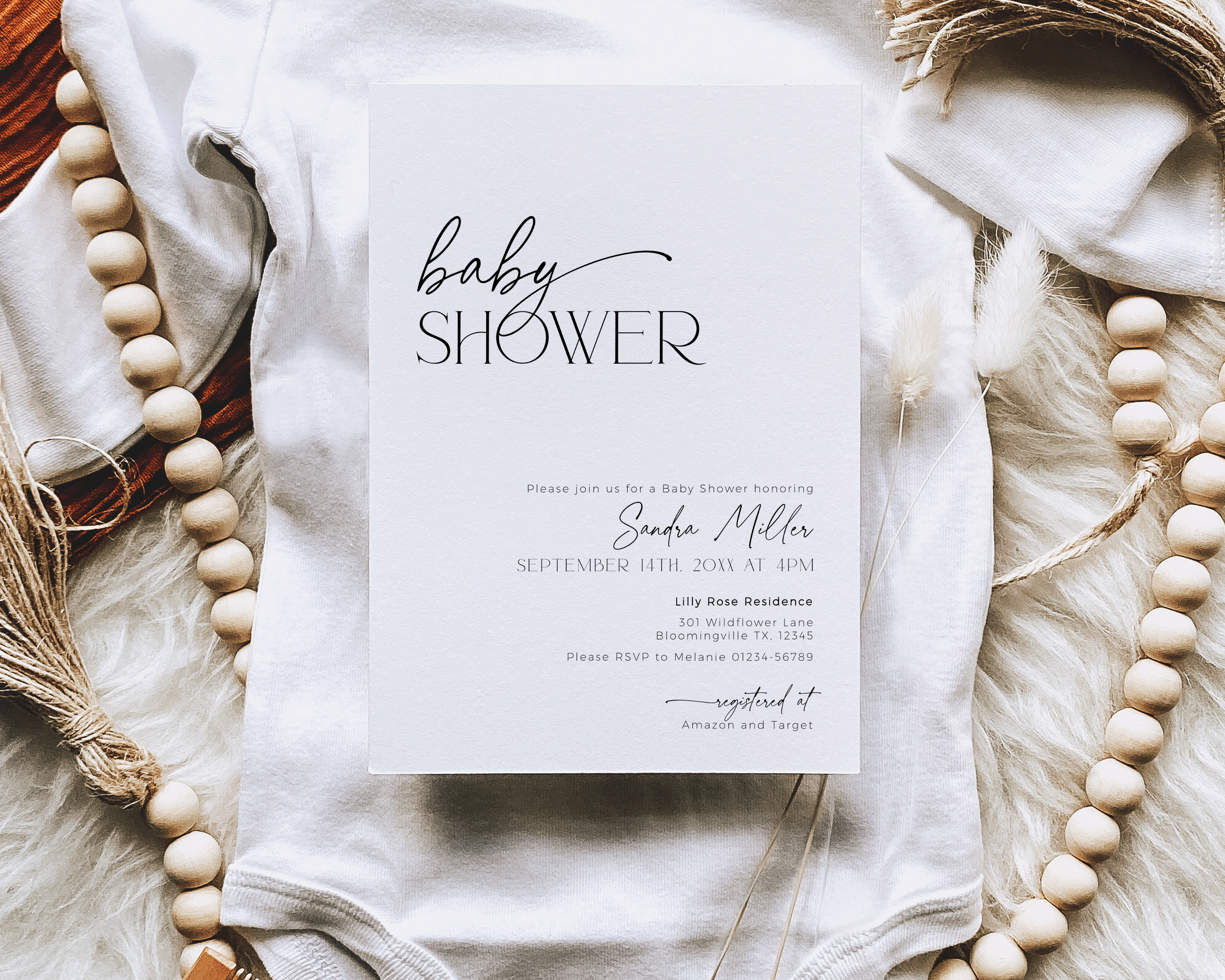 BB035-01 Baby Shower Invitation - Basics design preview