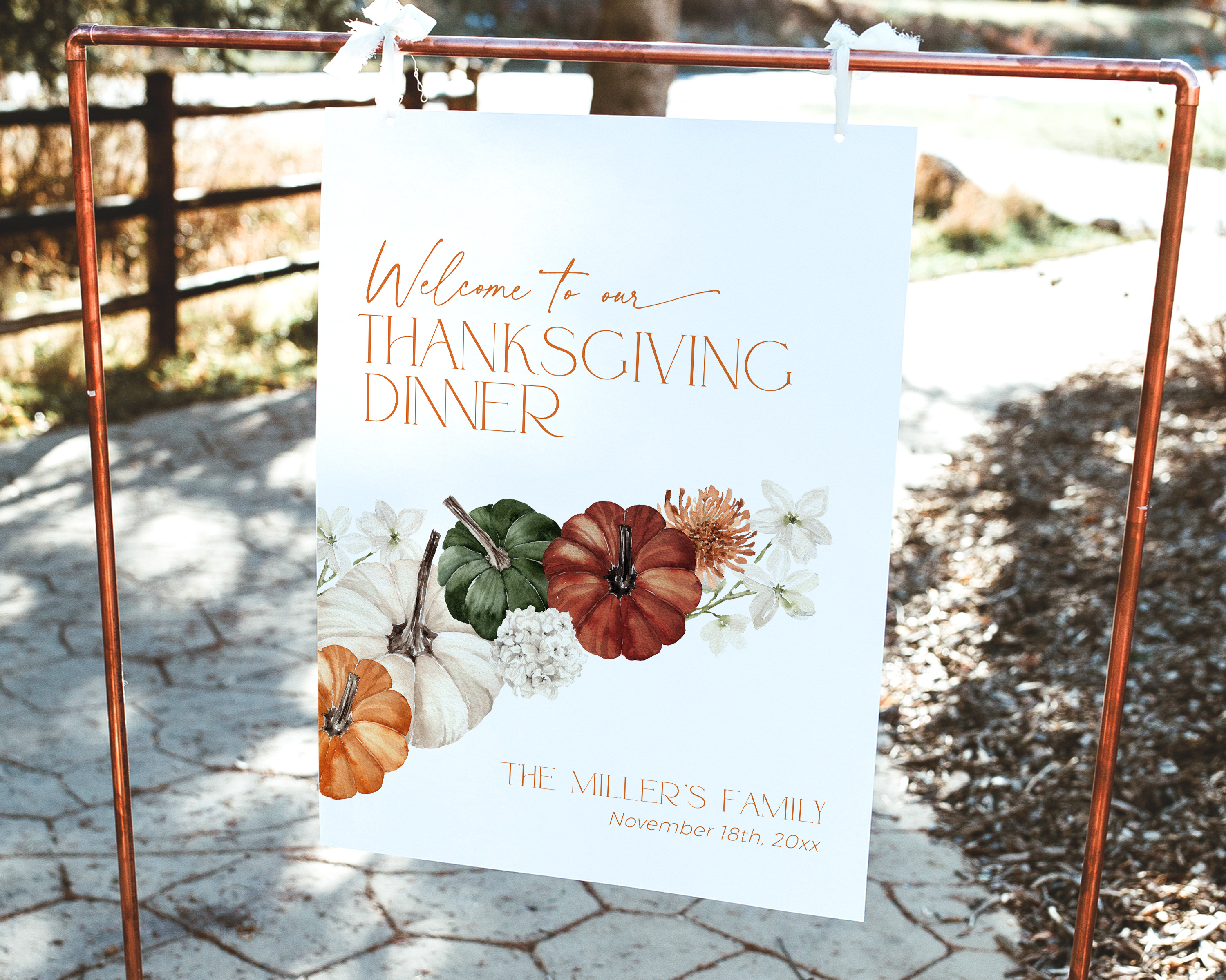 CH065-04 Welcome Sign - Colorful Pumpkins design preview