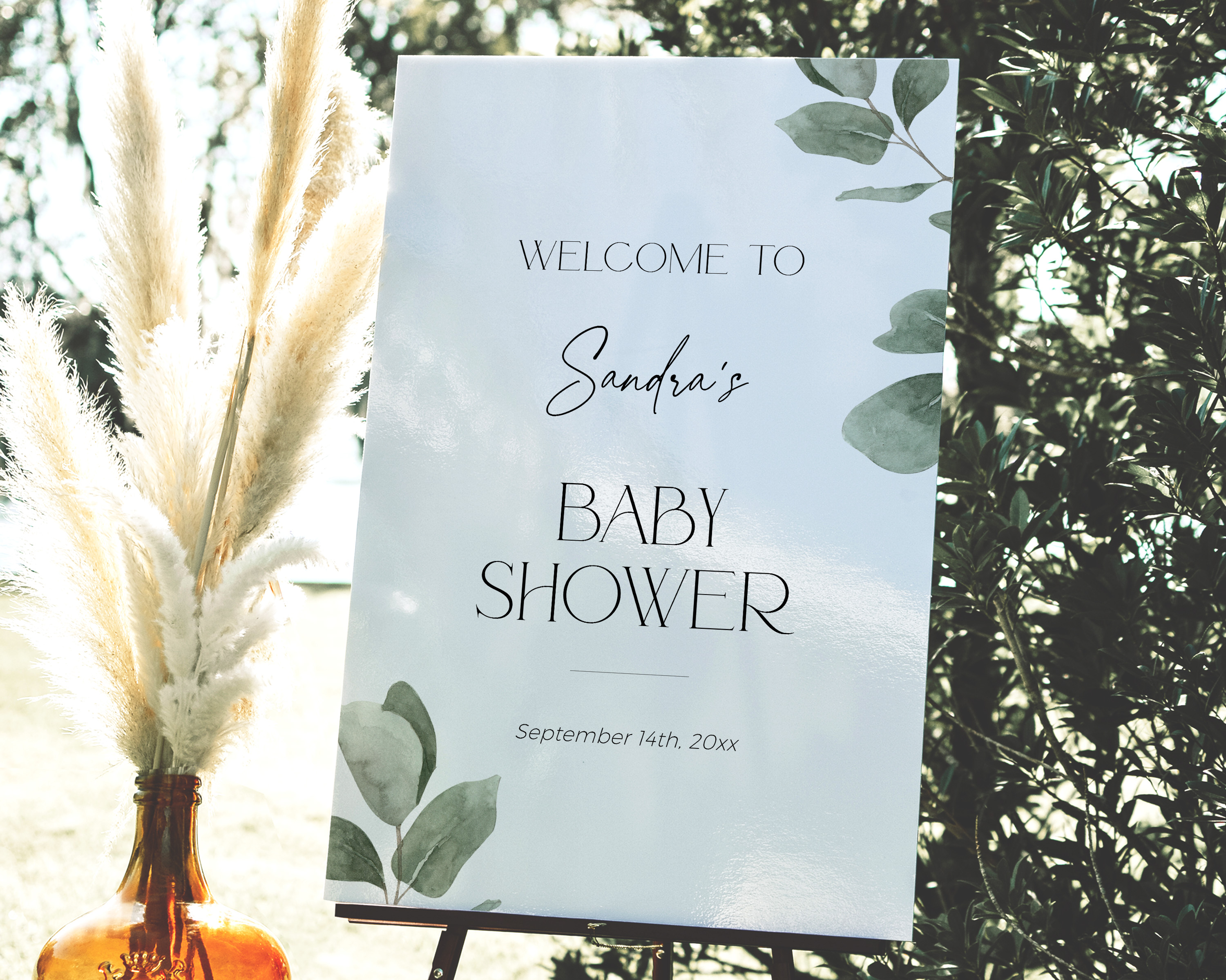 BB039-11 Welcome Sign - Eucalyptus design preview