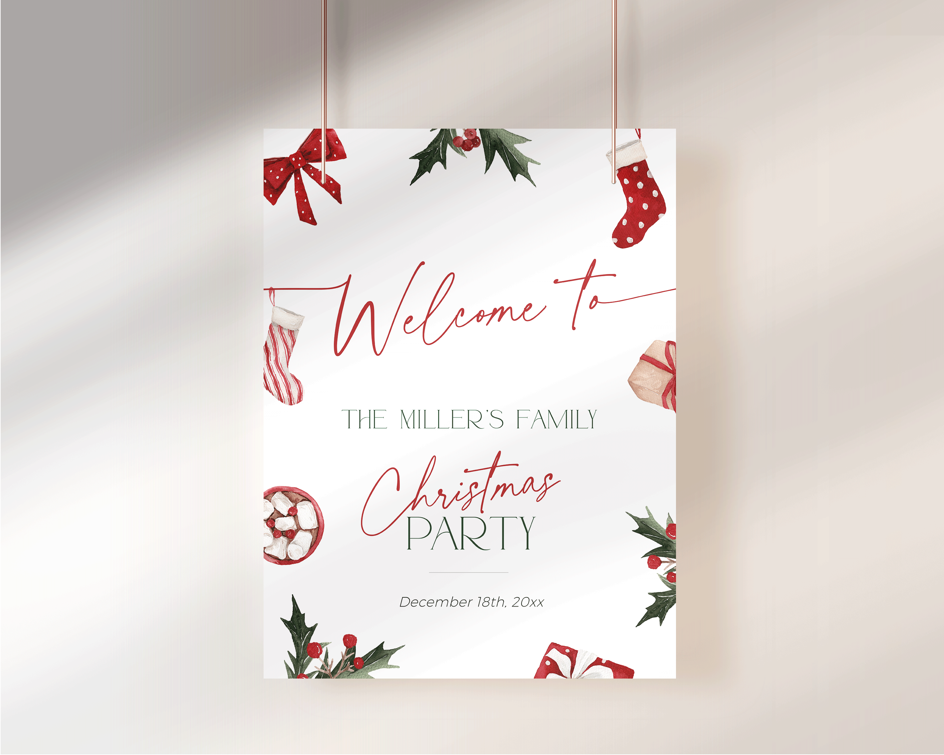 CH047-04 Welcome sign - Christmas Stockings design preview