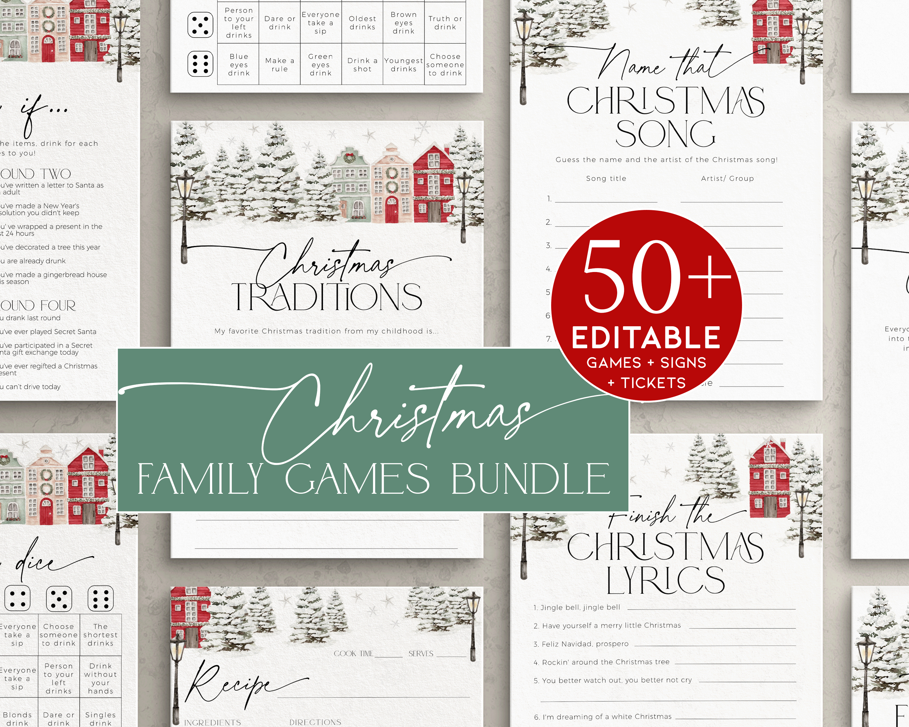 CHG48-00 Christmas Games BUNDLE - Christmas Village design preview