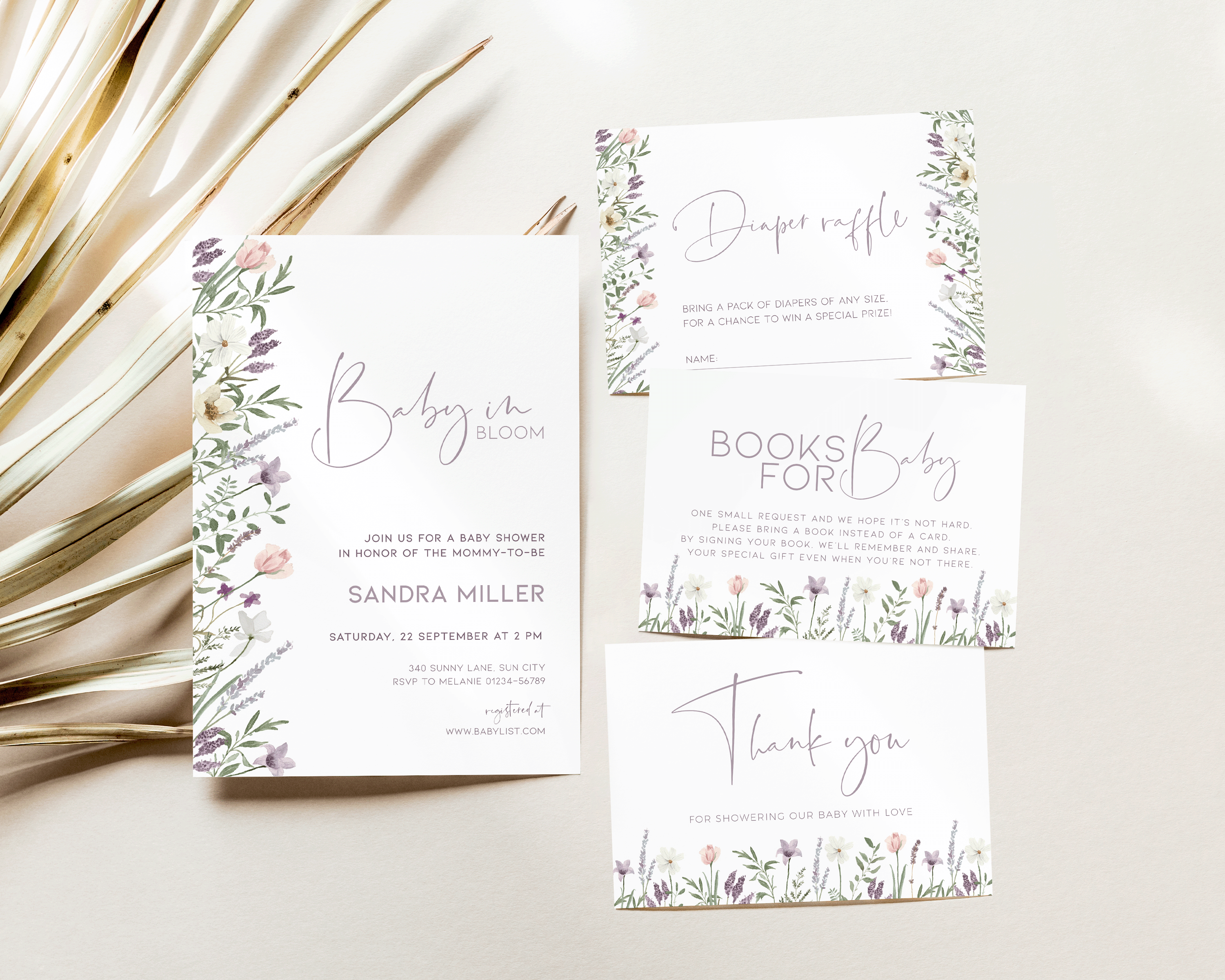 BB019-0001 Invitation BUNDLE - Violet Meadow design preview