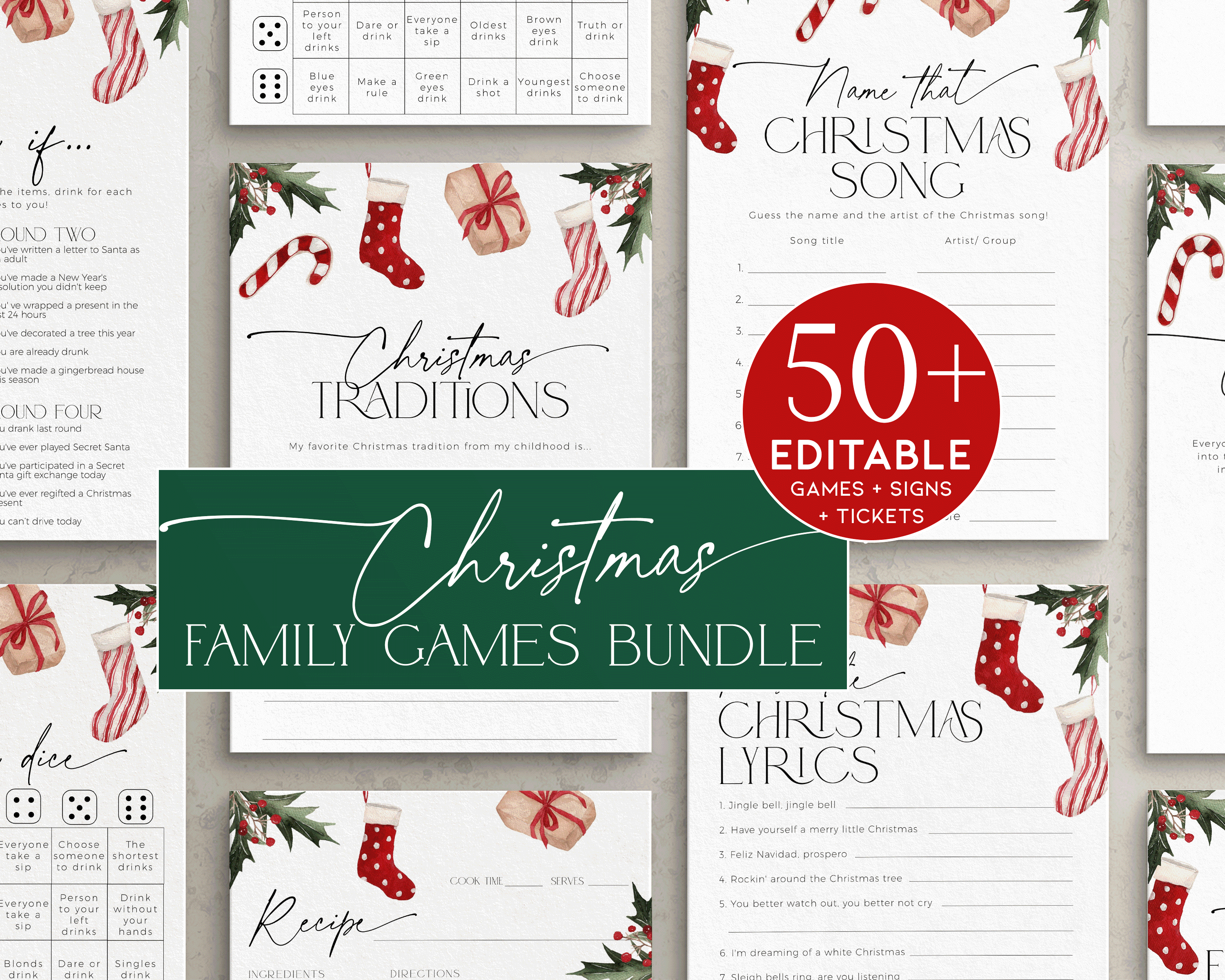 CHG47-00 Christmas Games BUNDLE - Christmas Stockings design preview