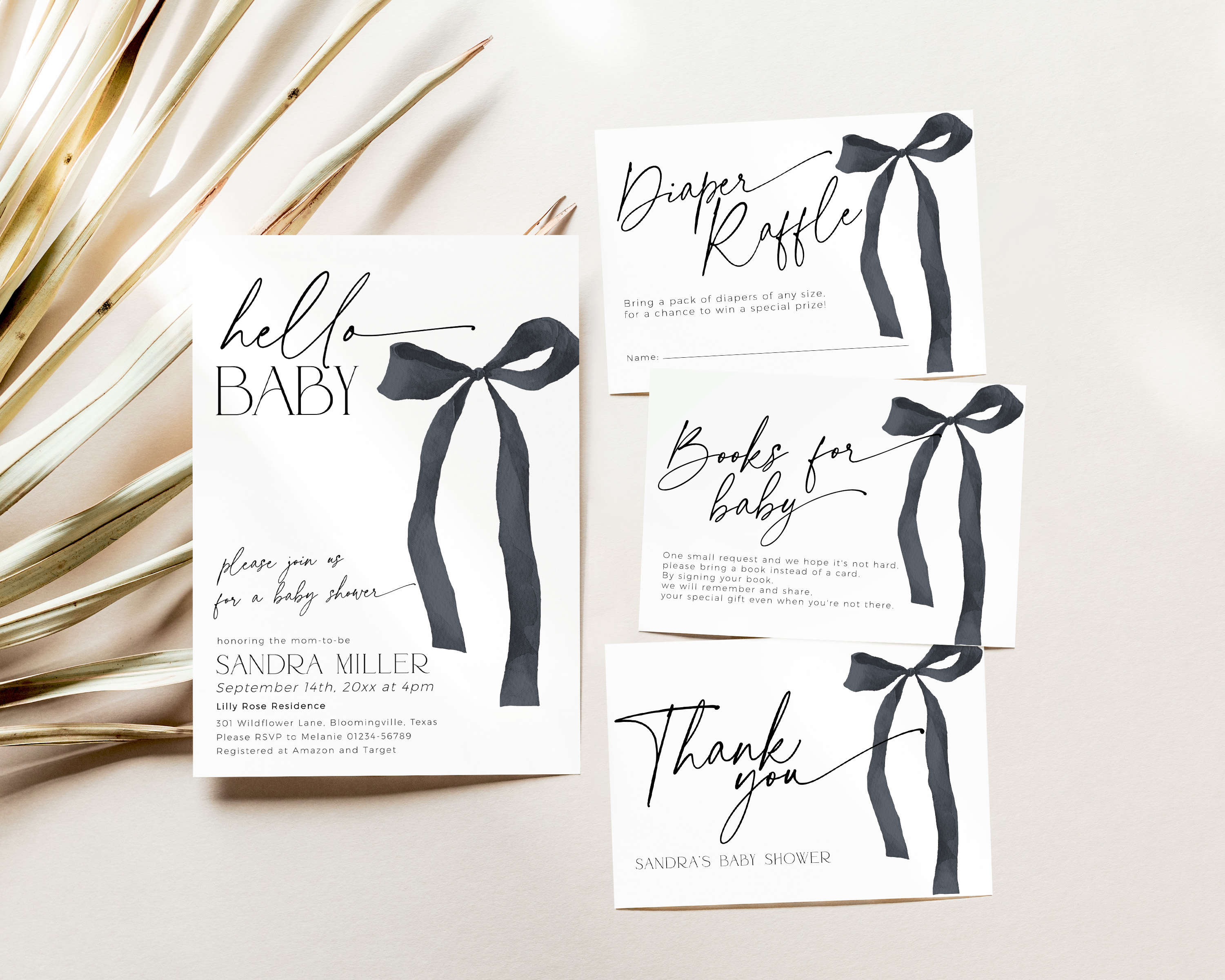 BBB99-01 Invitation Bundle - Coquette Bow Black design preview