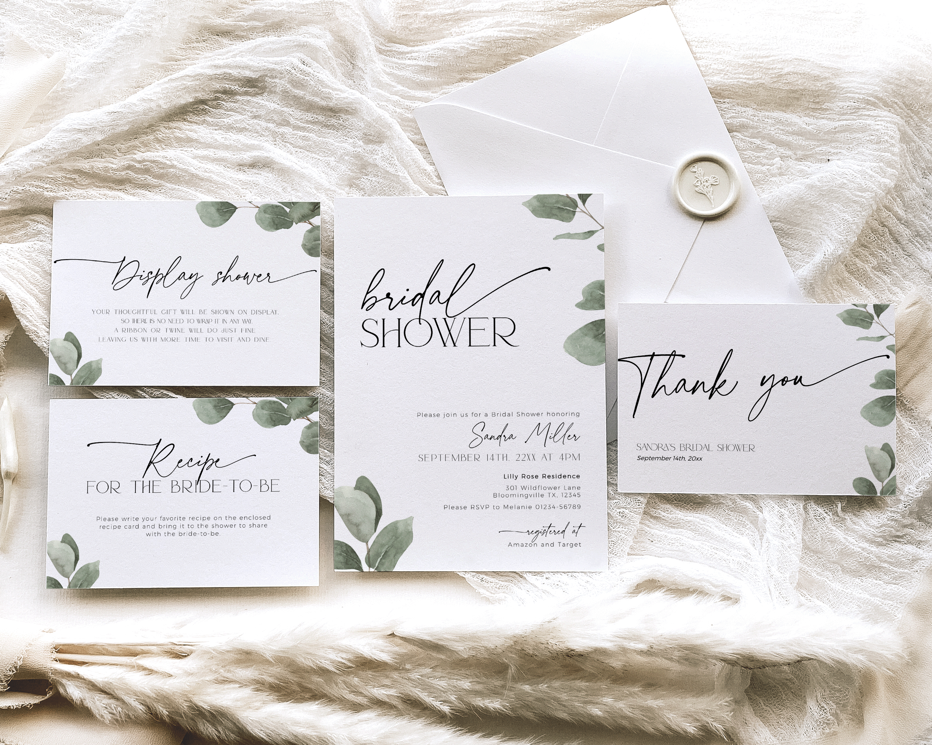 BSB39-01 Invitation BUNDLE - Eucalyptus design preview