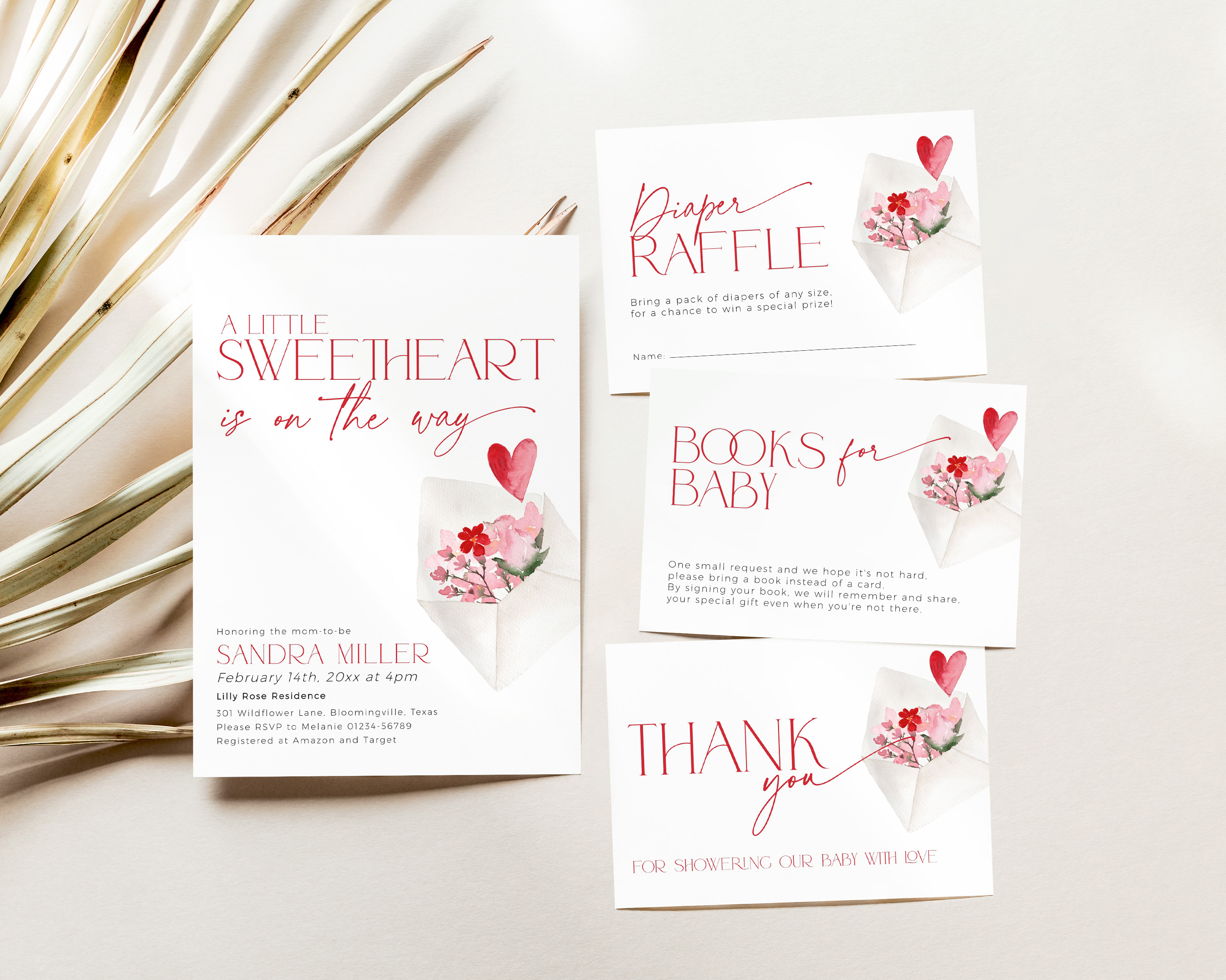BBB83-01 Invitation Bundle - Heart Post design preview