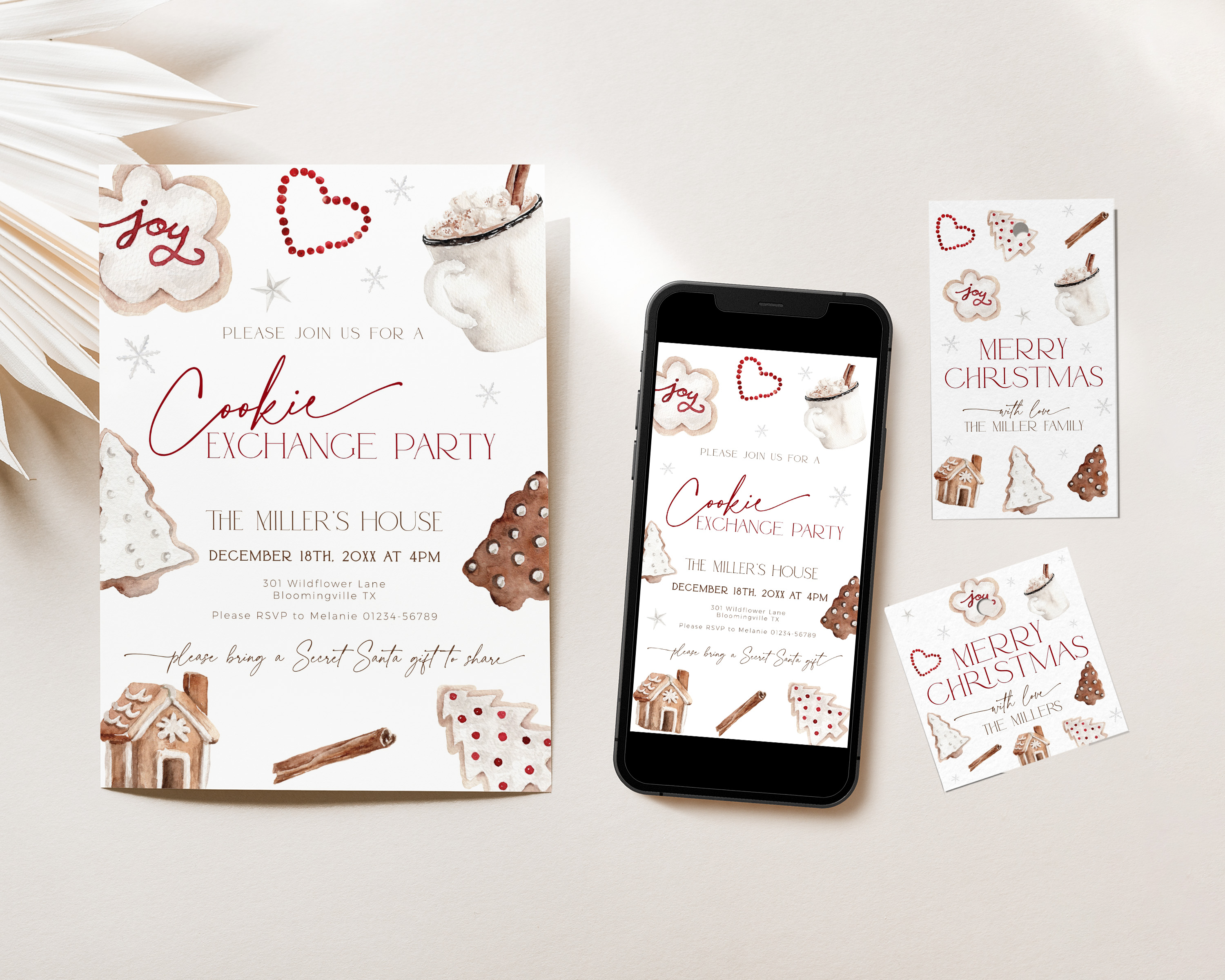 CHB74-01 Invitation Bundle - Christmas Cookies design preview
