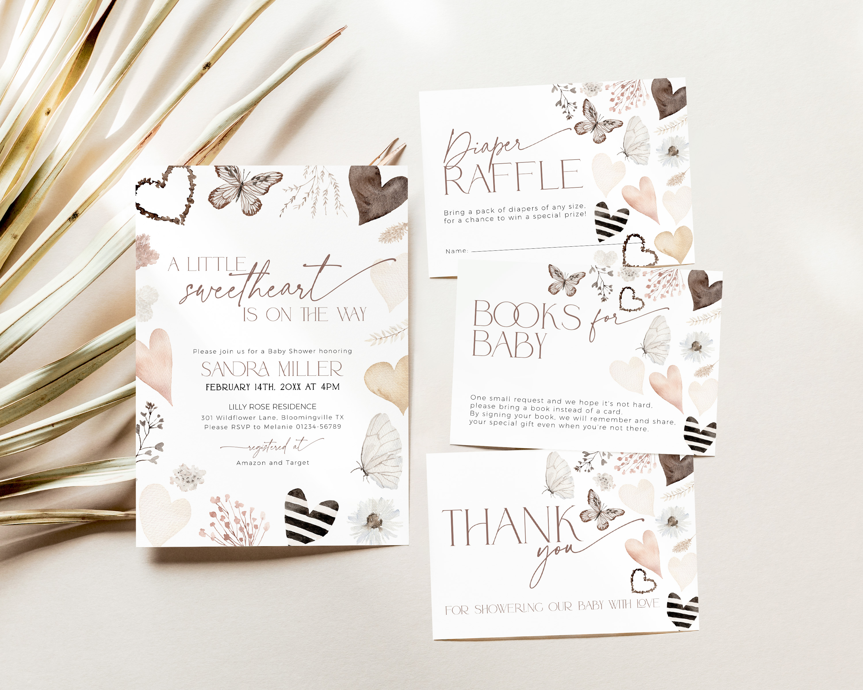 BBB87-01 Invitation Bundle - Butterfly Heart design preview