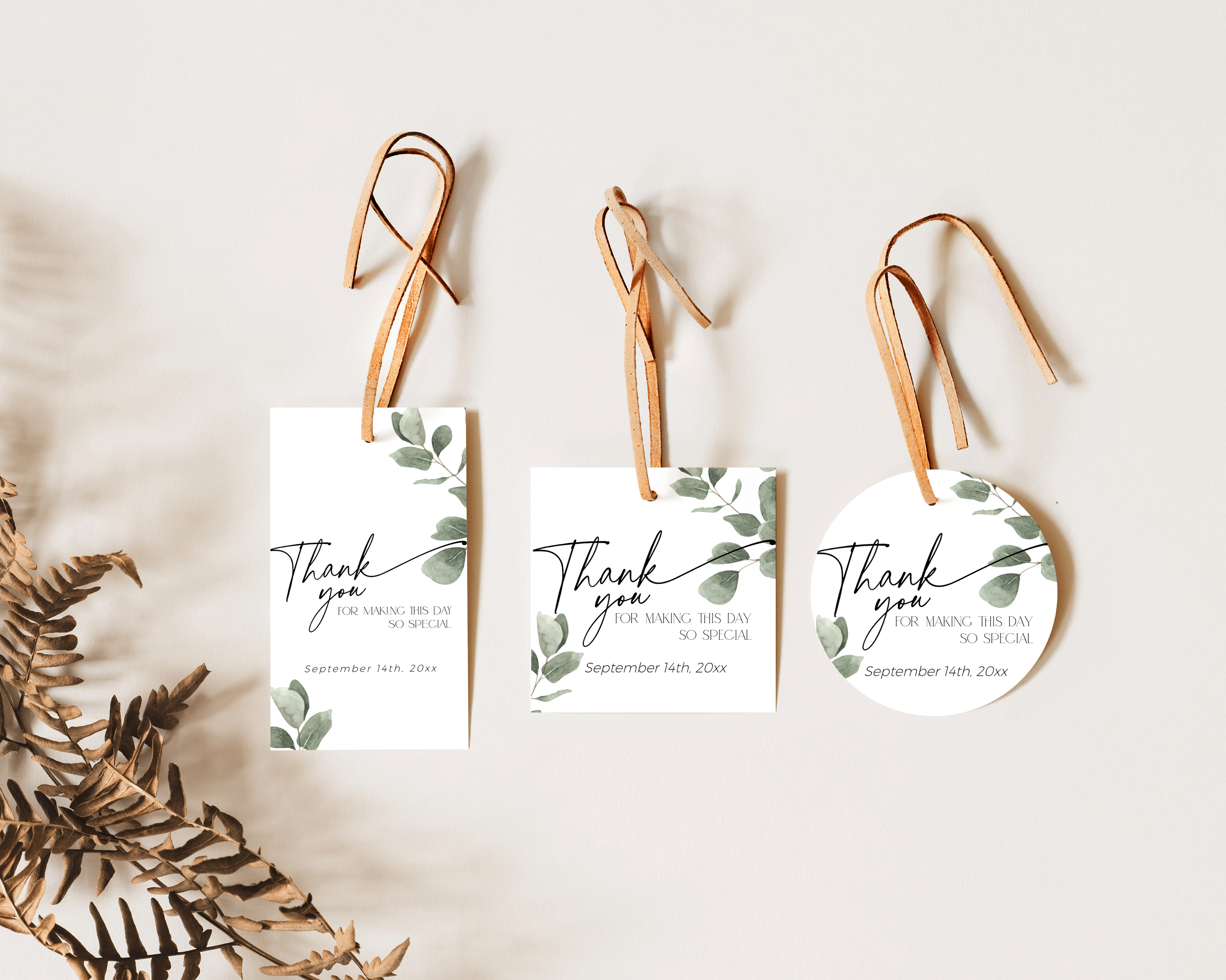 ET039-01 Thank You Tag - Eucalyptus design preview