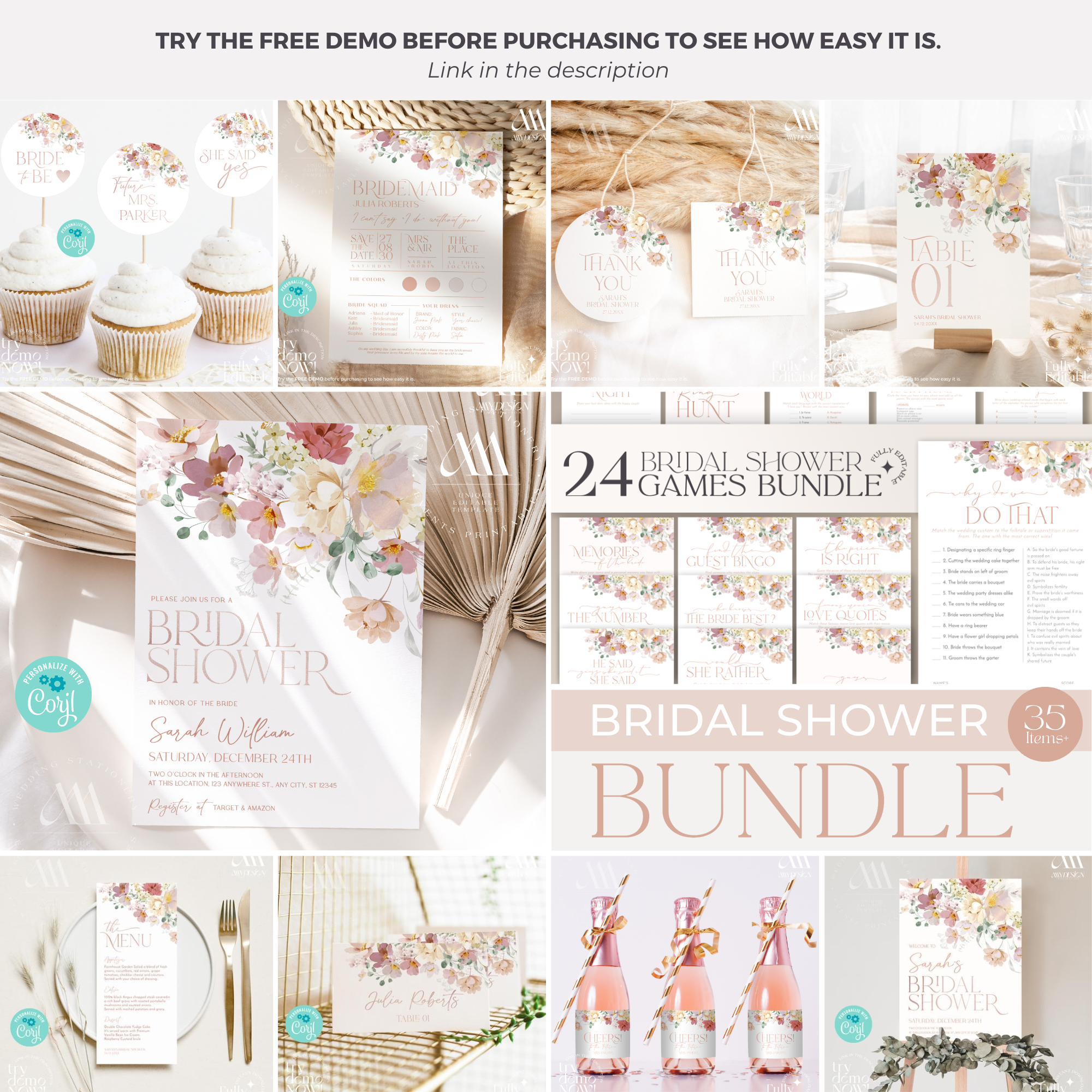 B005 Bridal Shower Bundle design preview