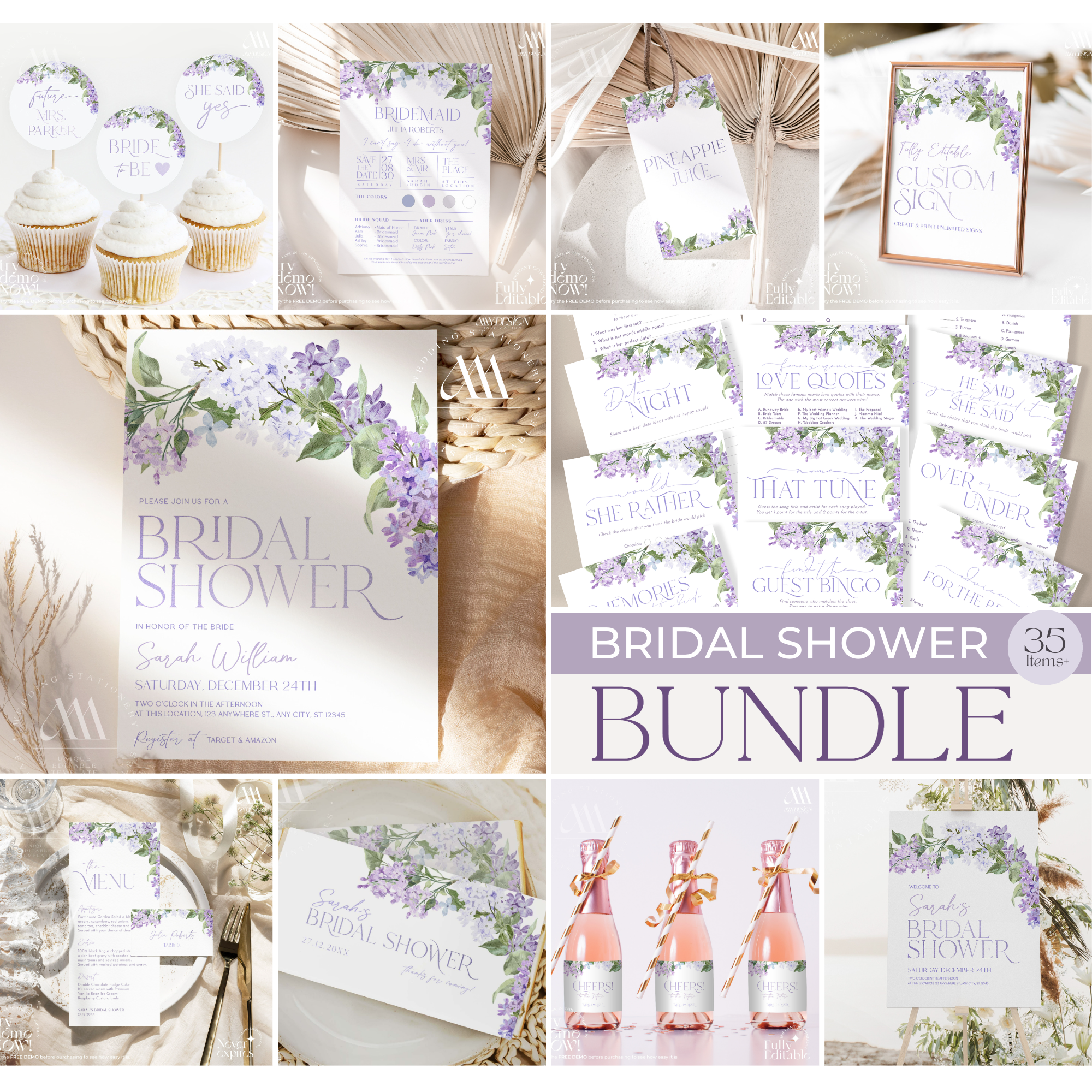 B001 Bridal Shower Bundle design preview