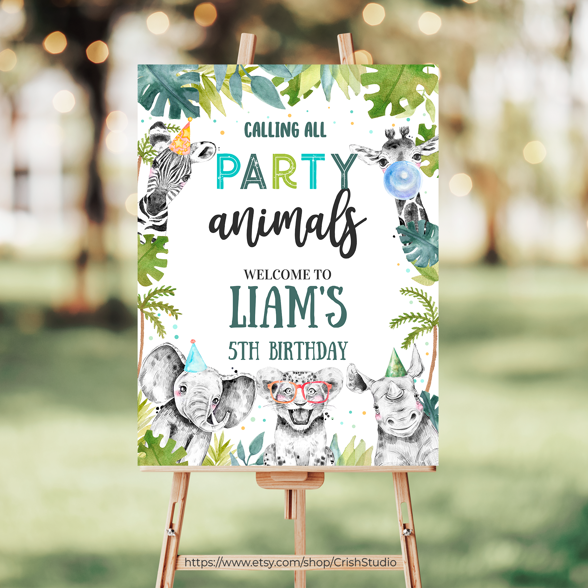 S105 - Safari Welcome Sign (16 X 20", 18 X 24", and 24 X 36") design preview