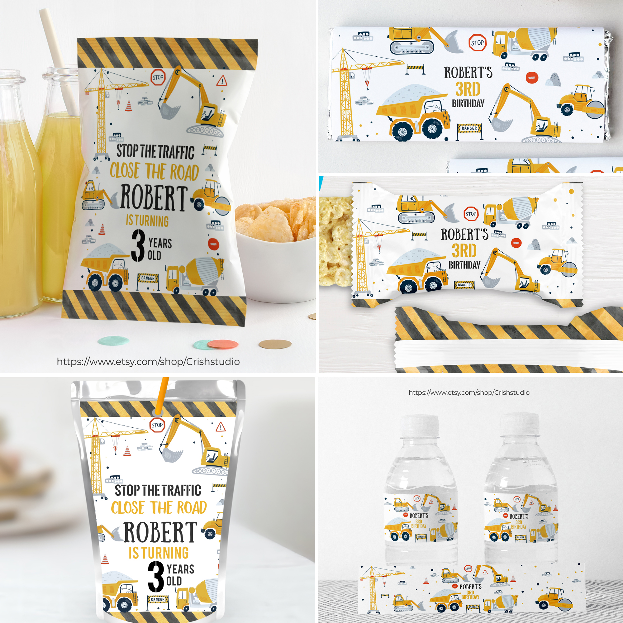 C001-Construction Party Favor Package design preview