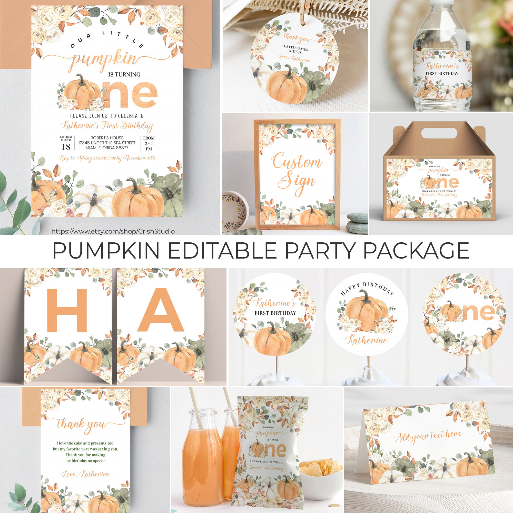 PB001 - Pumpkin Birthday Package design preview