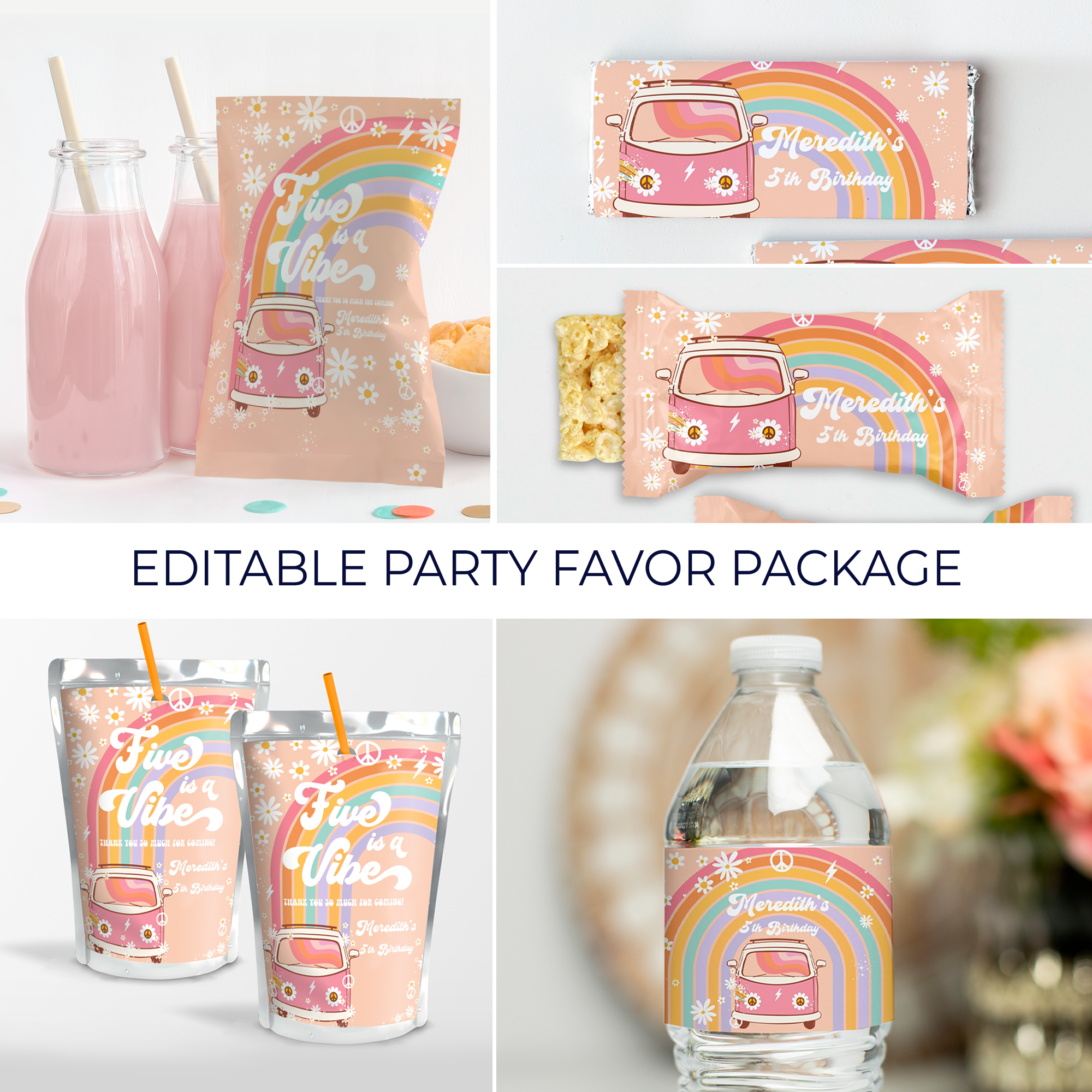 G205 - Five Is A Vibe Party Favors Package design preview