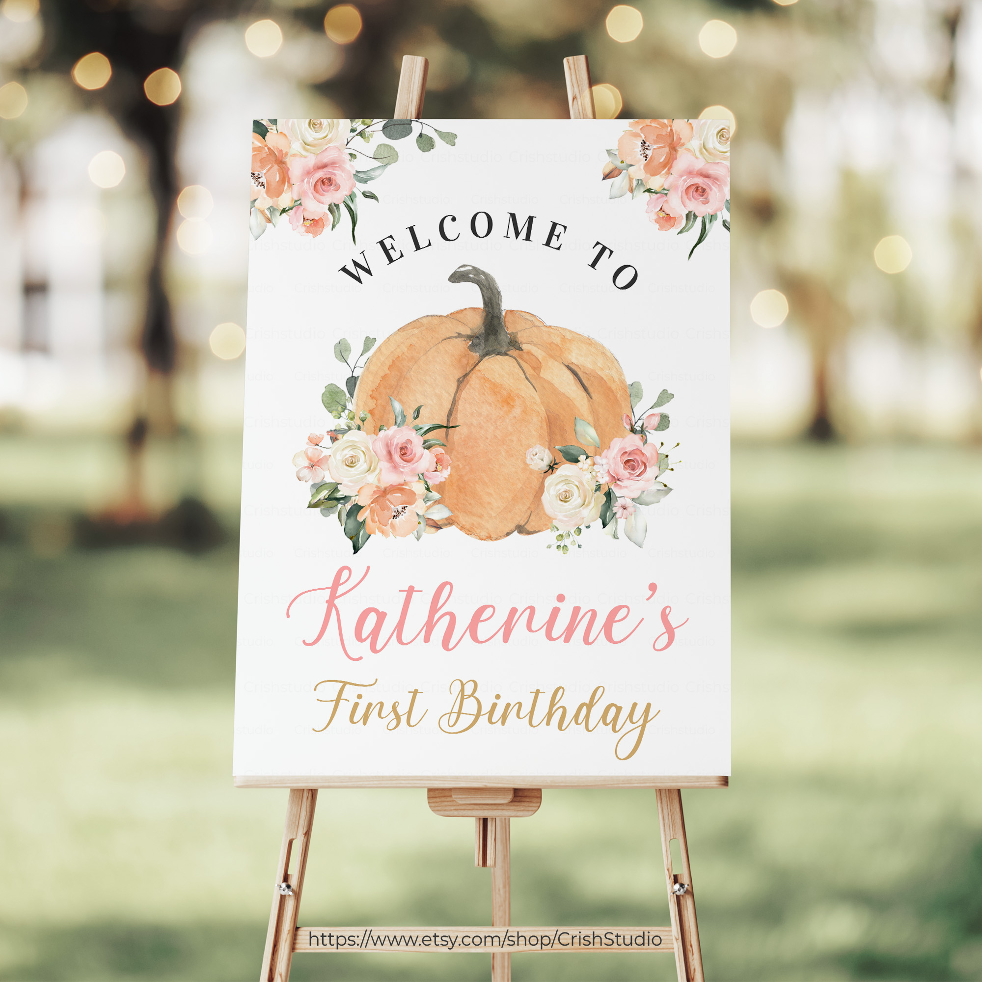 PB103 - Pumpkin Welcome Sign design preview