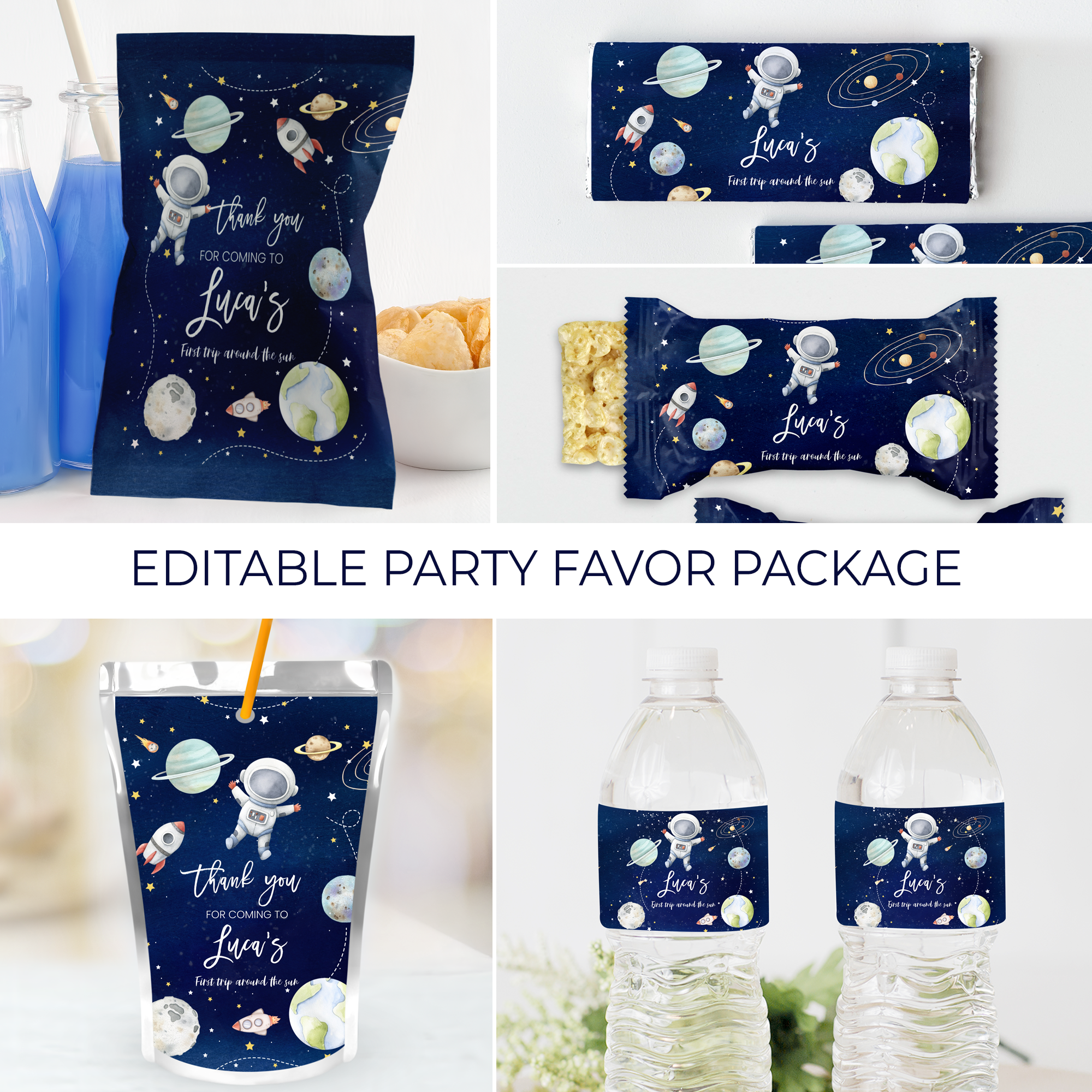 TA03-Trip Arround The Sun Party Favor Package design preview