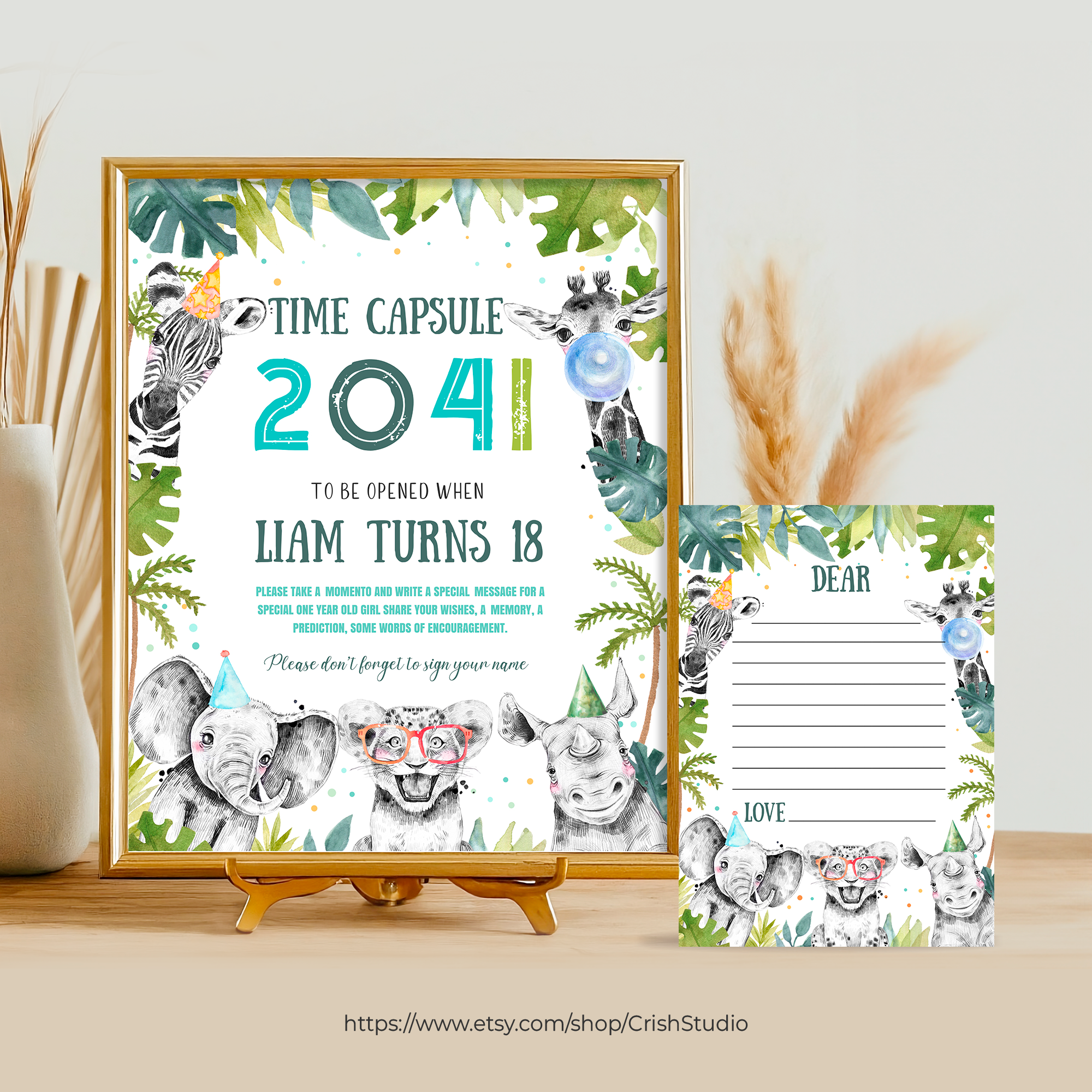 S105 - Safari Time Capsule Sign And Card design preview