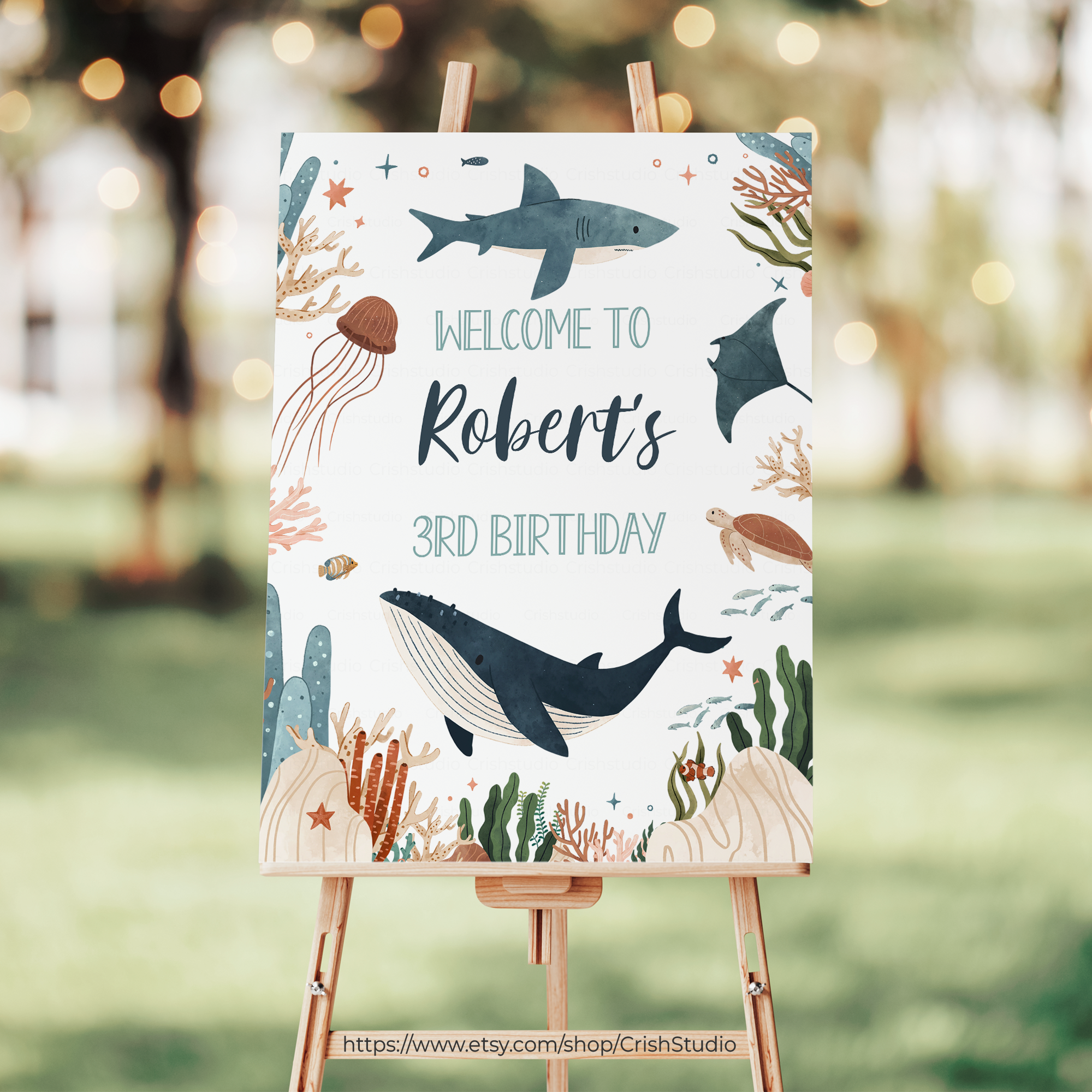US01 - Under The Sea Welcome Sign (16 X 20", 18 X 24", and 24 X 36") design preview