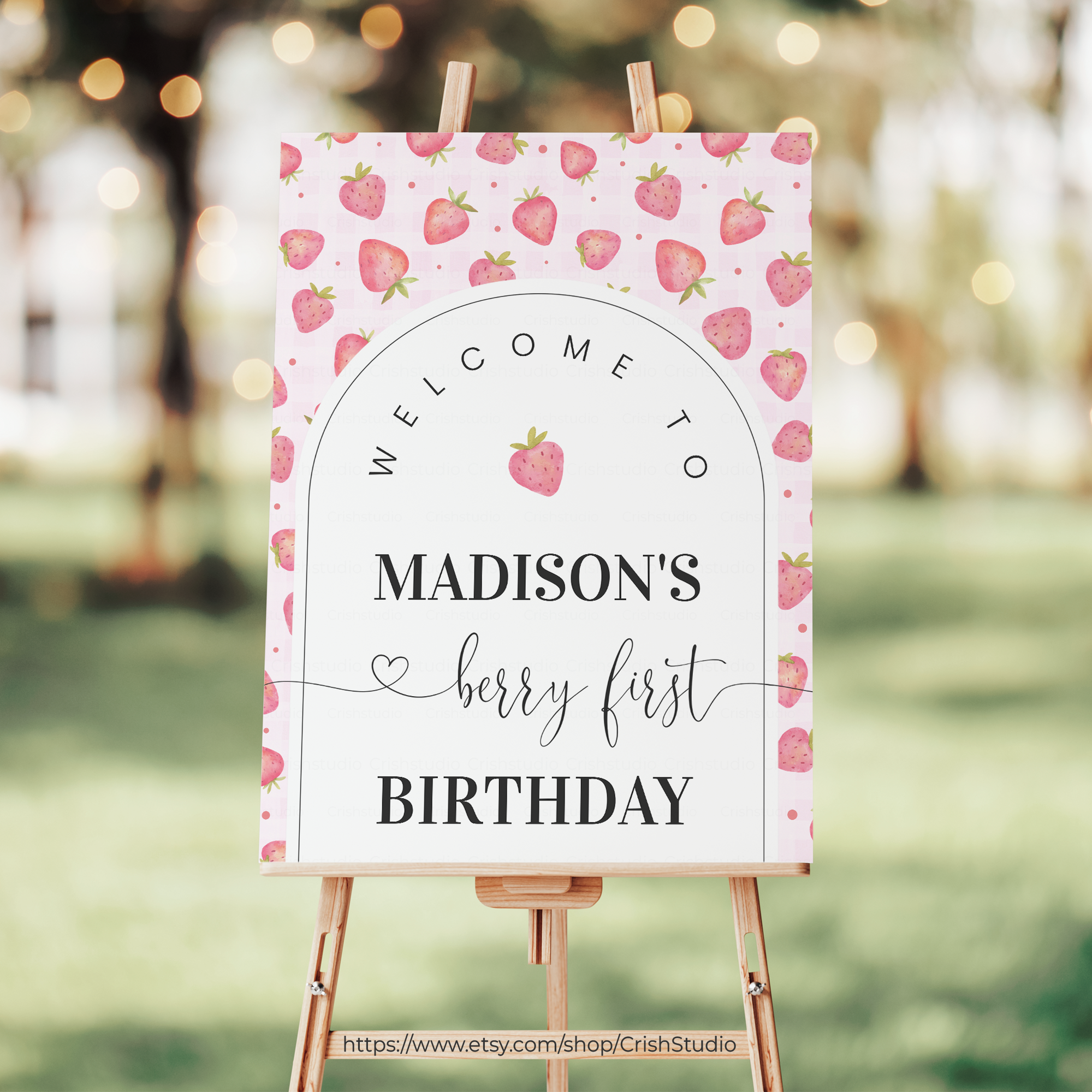 BF03-Strawmberry Welcome Sign (16 X 20", 18 X 24", and 24 X 36") design preview