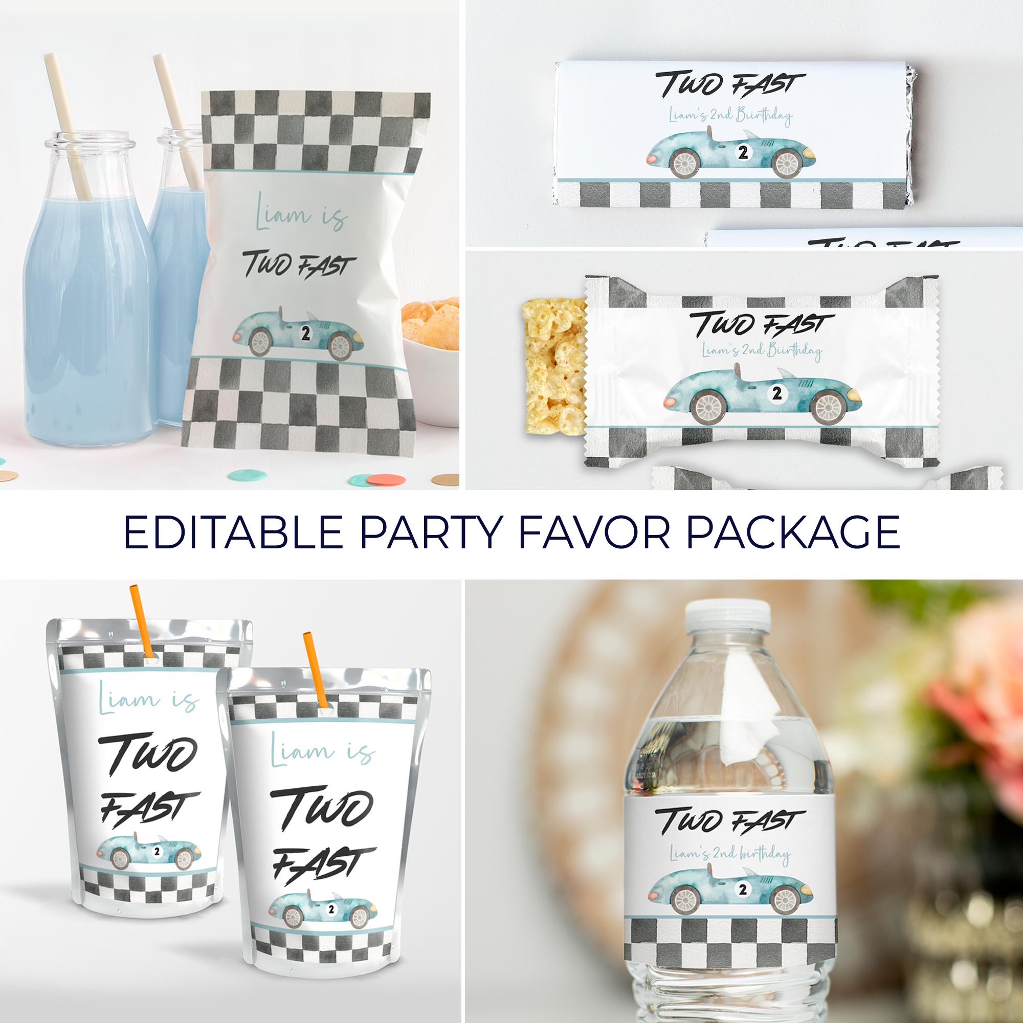 R101 - Two Fast Party Favor Package design preview
