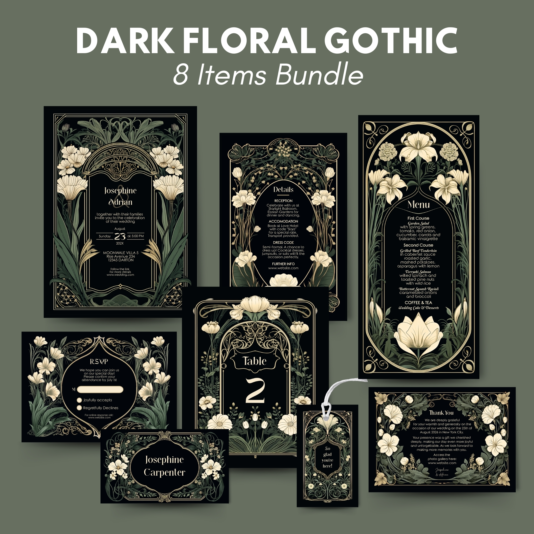 Set_Botanical_7_8 Items design preview
