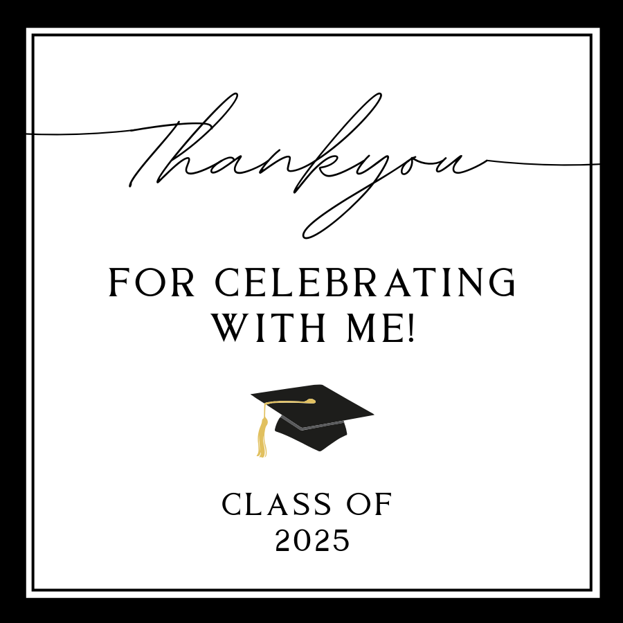 Classic Graduation Favor Tag 3x3 design preview