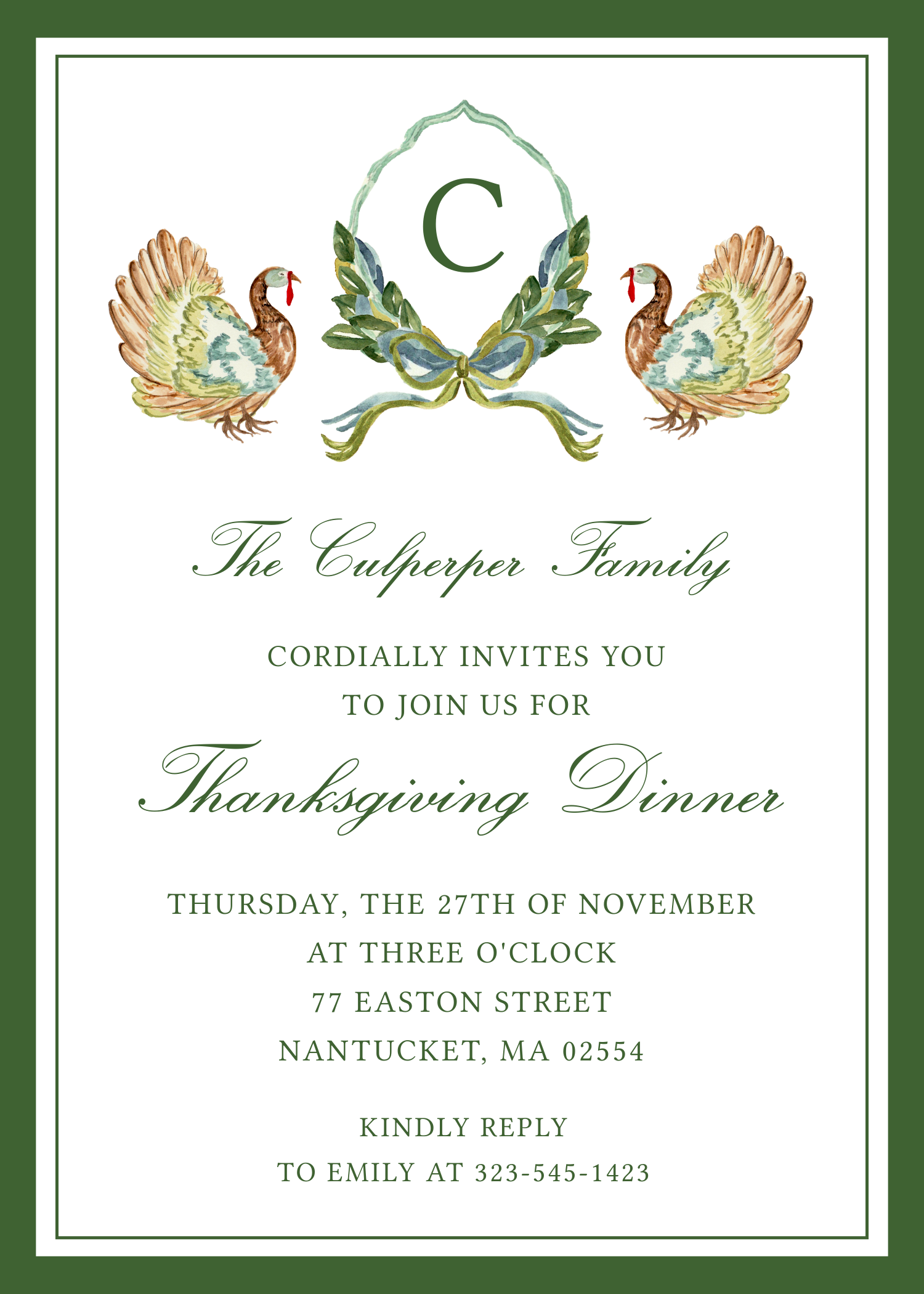 Thanksgiving Invitation Turkey - 2025 - LDC design preview