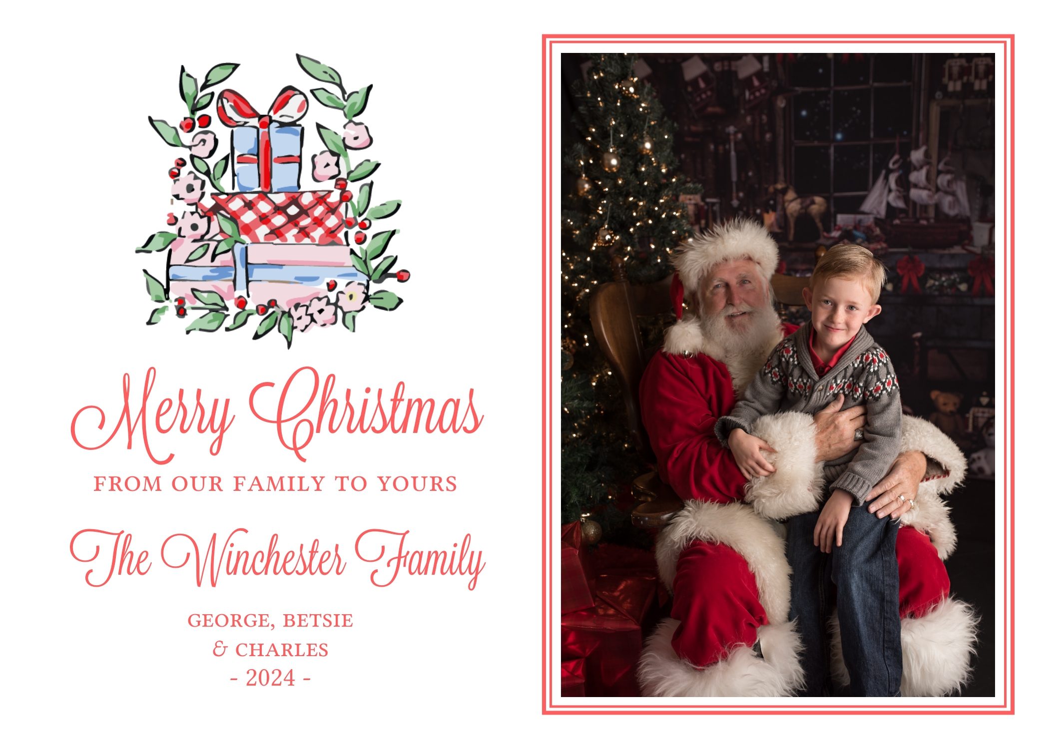 Christmas Photo Card 2024 - Present Nutcracker design preview