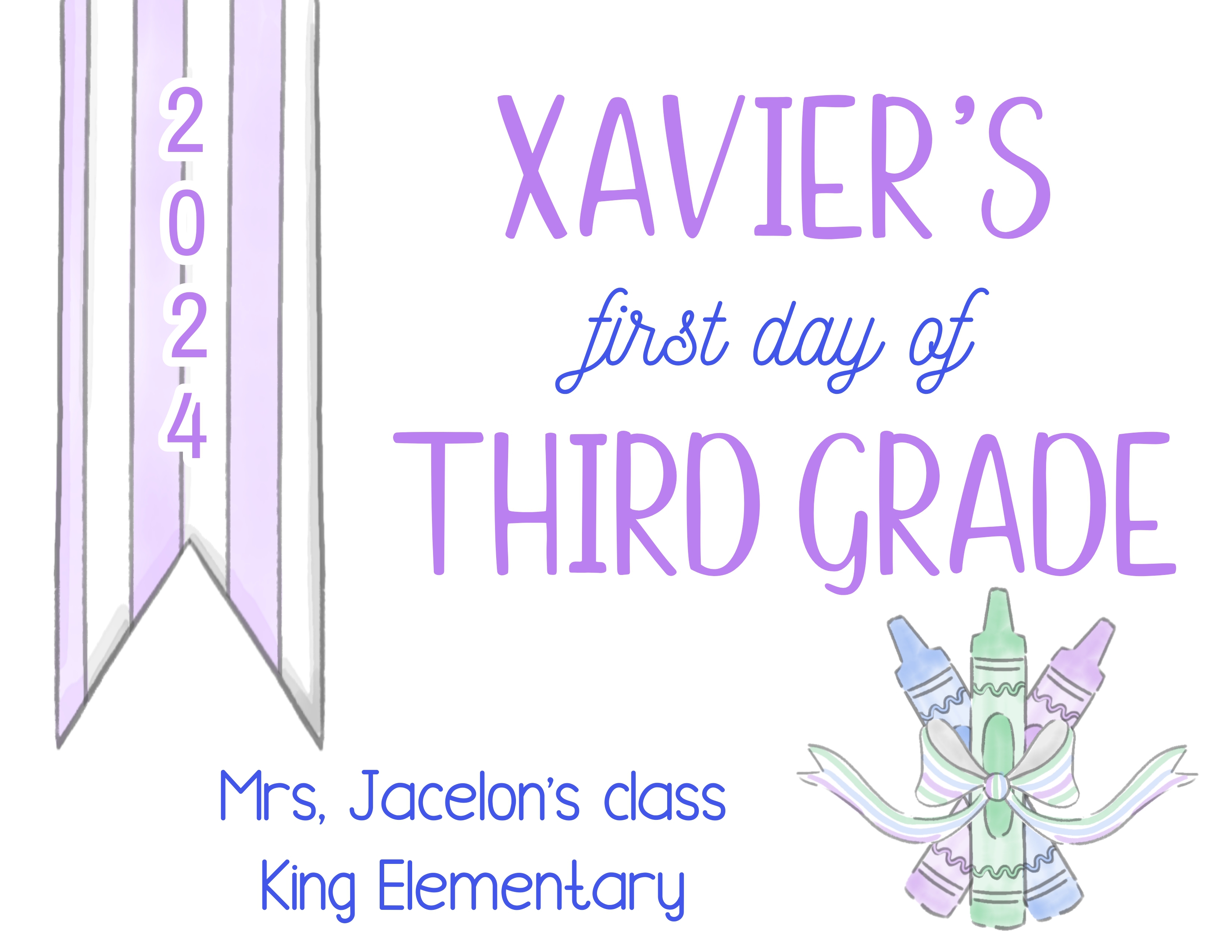 Banner First Day of School Sign 11 x 8.5 in design preview