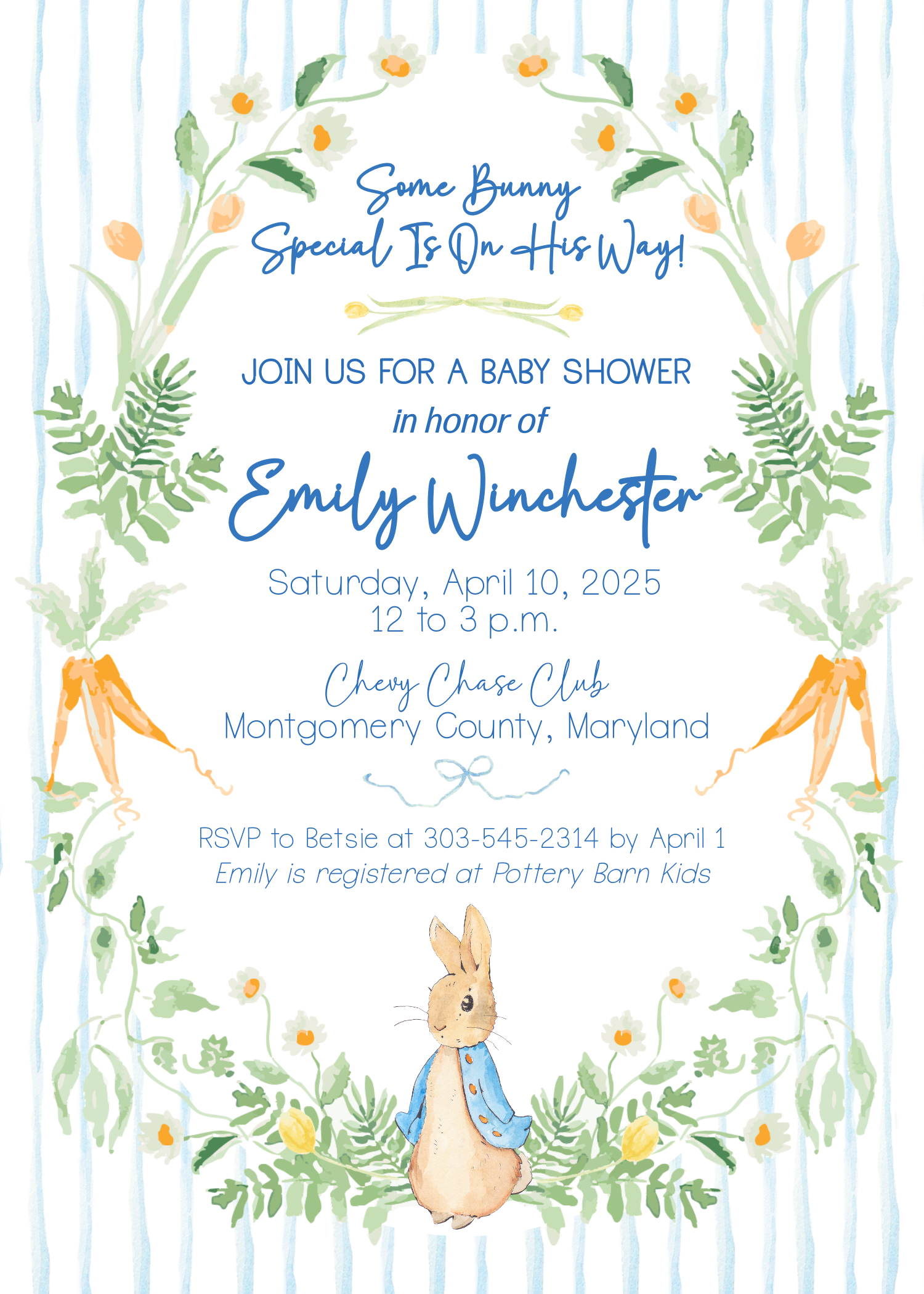 Peter Rabbit Party Invitations design preview
