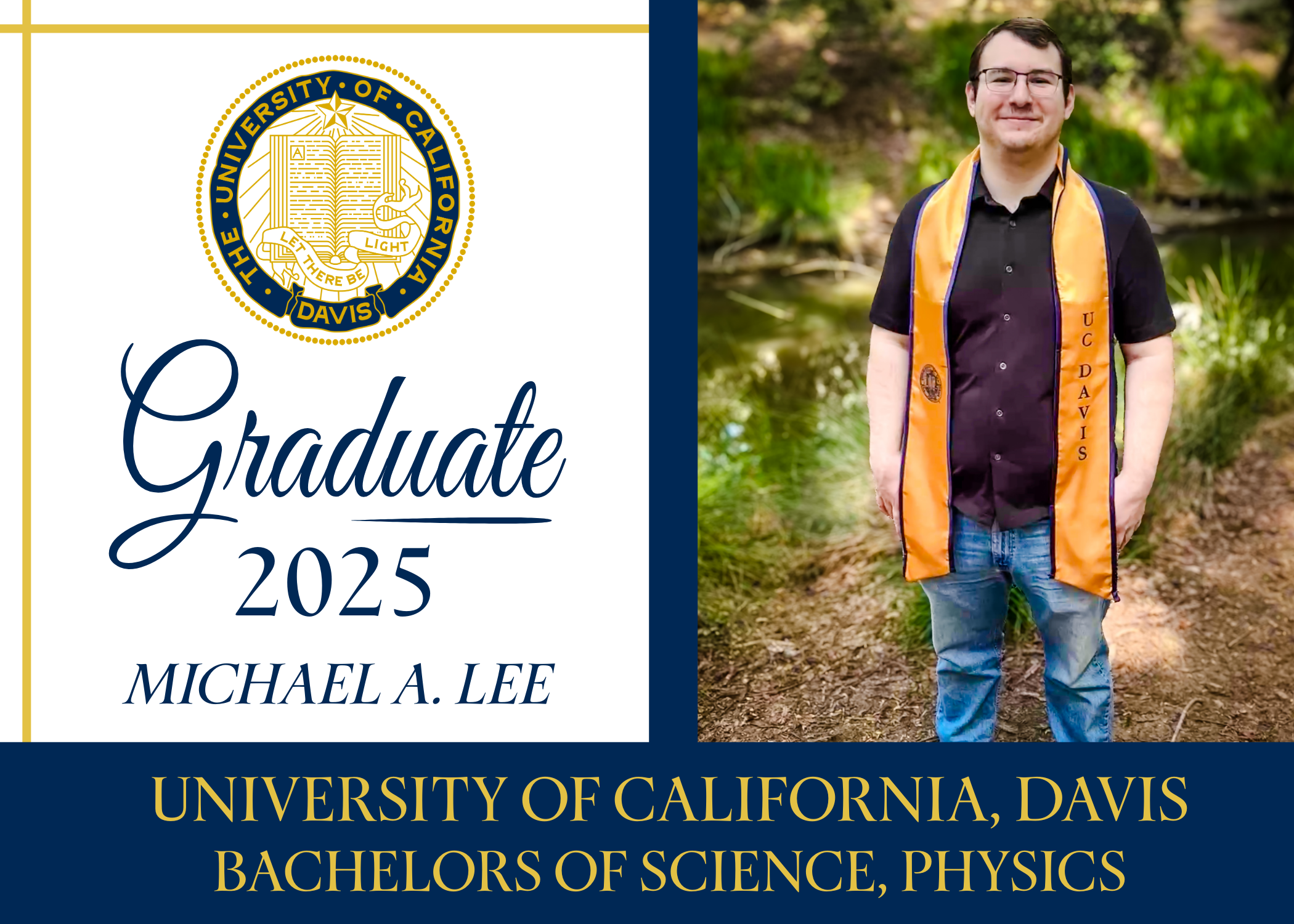 University California - Davis College Graduation Invite 5x7 design preview