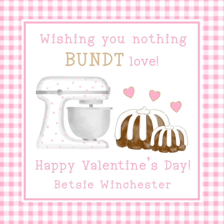 Wishing you nothing bundt love - pink design preview