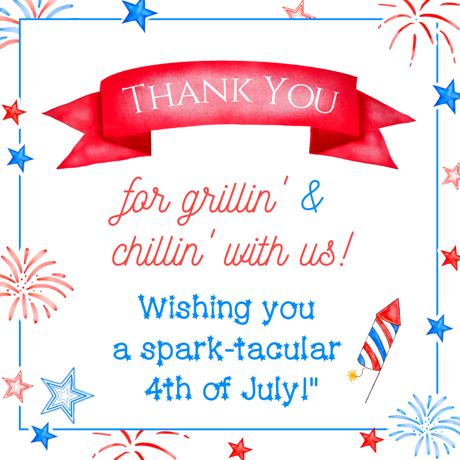 Red White and BBQ Gift Tag 3x3" design preview