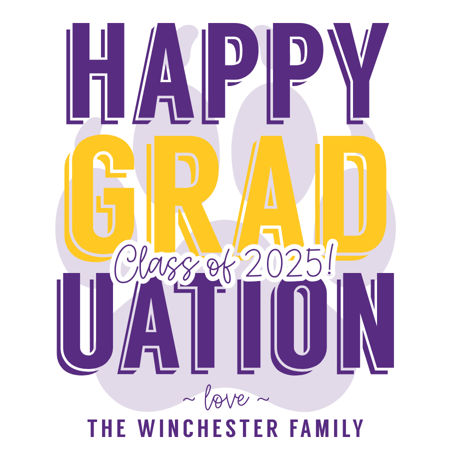 Happy Graduation Block Letters 3x3" design preview