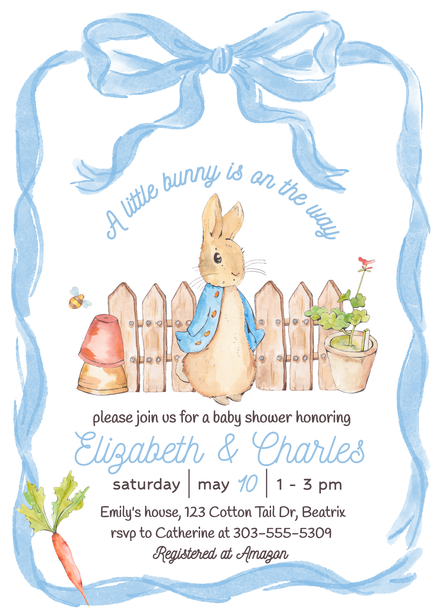 Peter Rabbit Baby Shower design preview